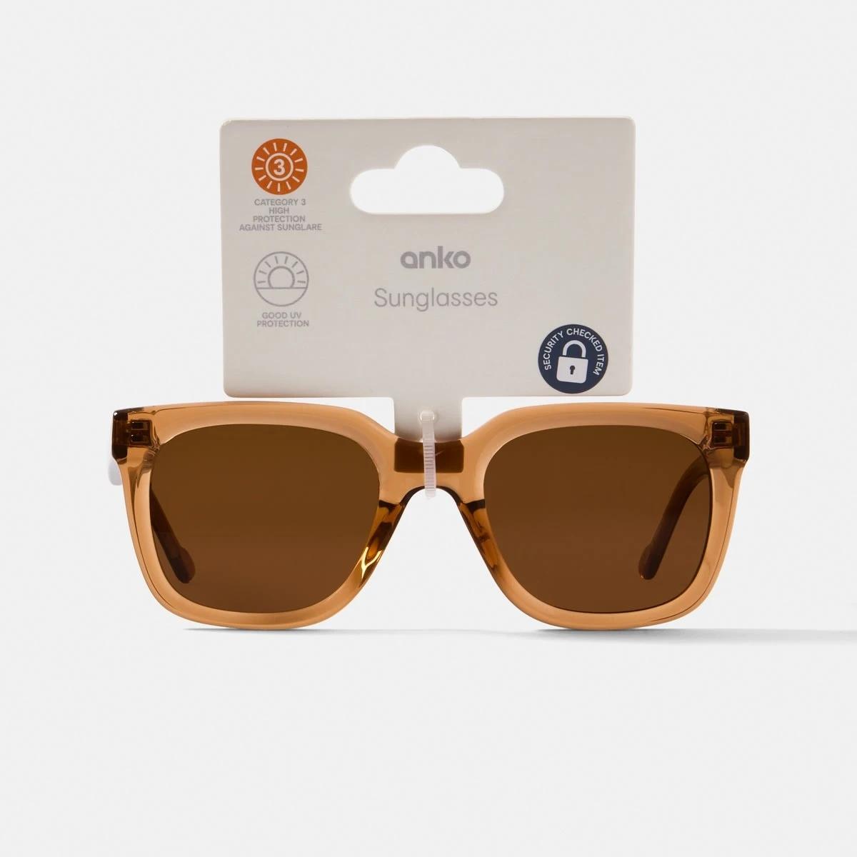 6 Womens D Frame Glasses TRANSLUCENT BROWN, 6 of 6