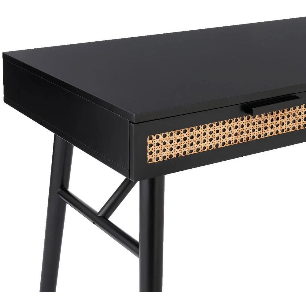 6 Nusa Rattan 1200mm 2 Drawer Desk Black Desks, Tables and Workstations, 6 of 10