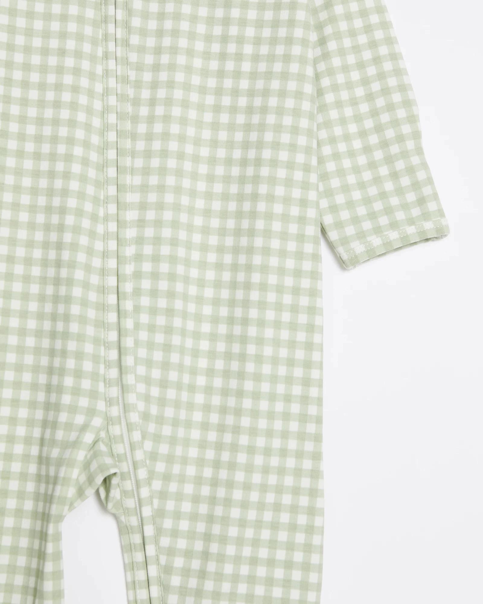 3 Target Baby Organic Cotton Print Zip Coverall GREEN GINGHAM, 3 of 3