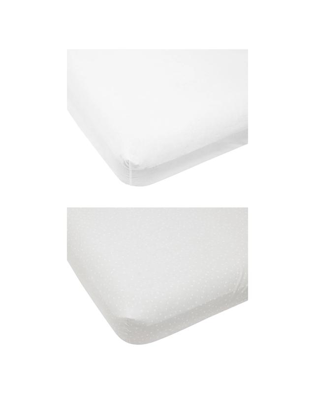 2 Pack Cotton Fitted Cot Sheets - S