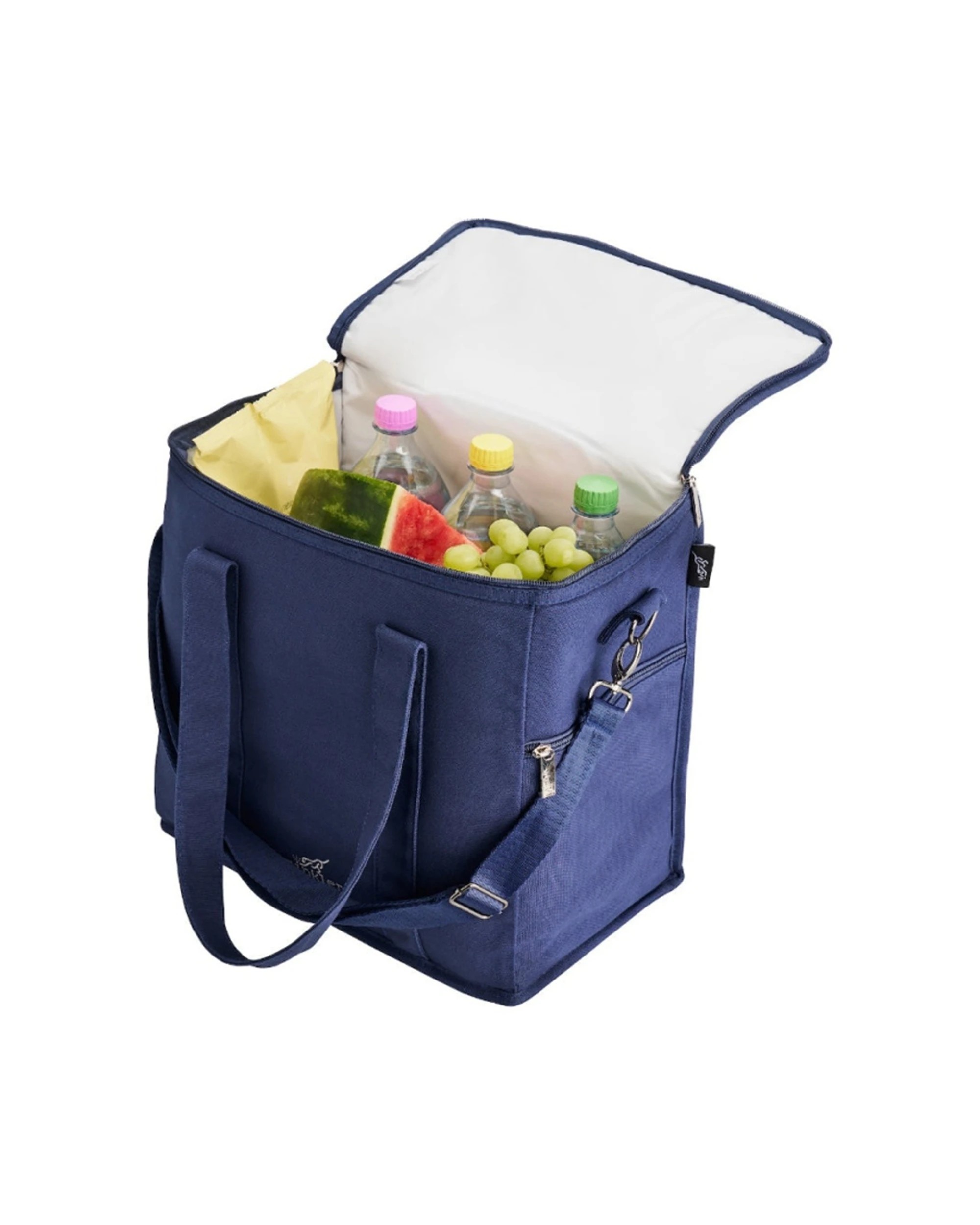 2 Sprinkler Fergus Insulated Canvas Lunch Bag Practical Design Navy - Blue, 2 of 3
