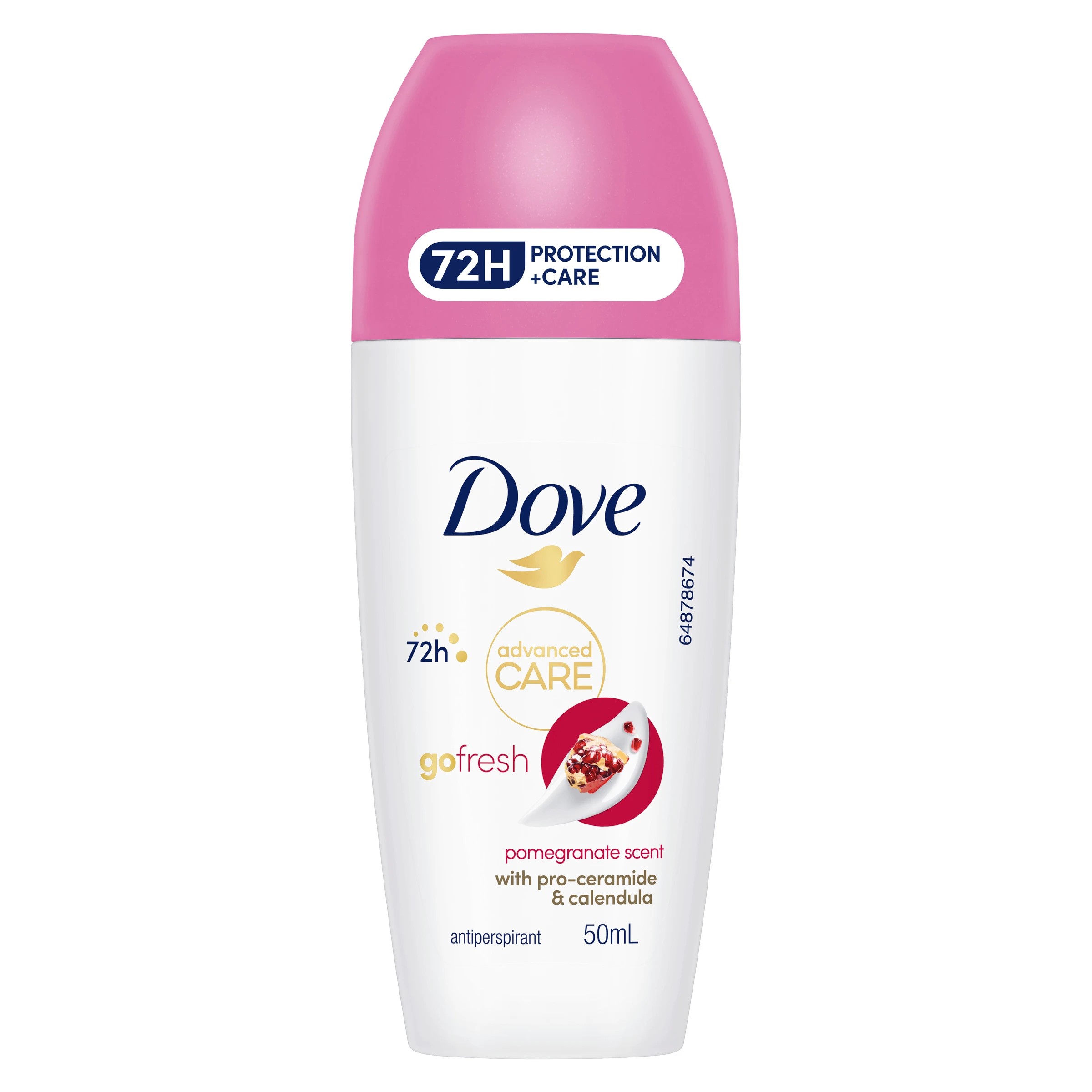 1 Dove Advanced Care Go Fresh Antiperspirant Deodorant Roll-On 50ml - Pro-Ceramide and Calendula, Pomegranate Scent, 1 of 7