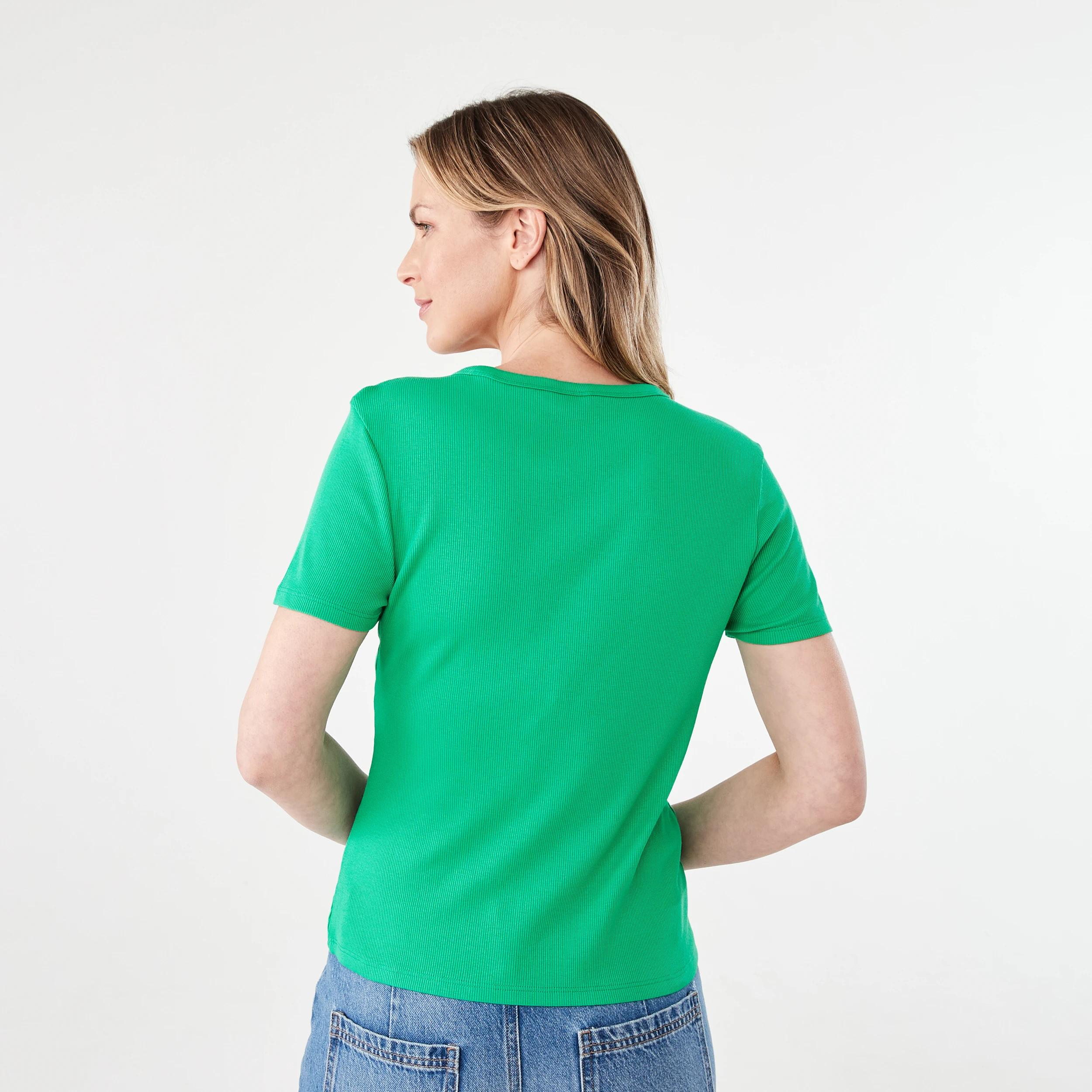 3 Short Sleeve Rib Crew Neck T-shirt SIMPLY GREEN, 3 of 5