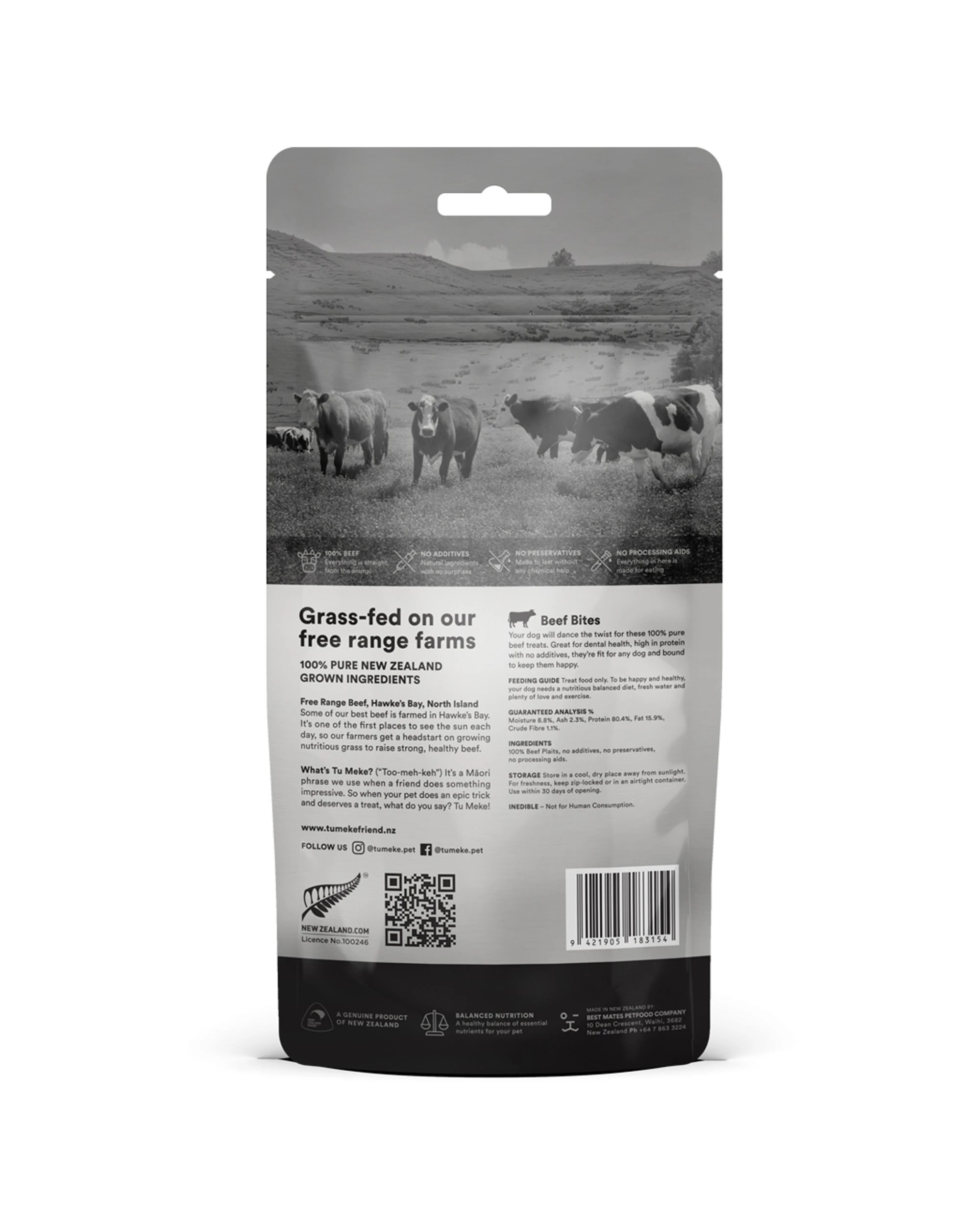 3 Tu Meke Friend Air-Dried Natural Dog Treats Beef Bites 50g - Plain, 3 of 3