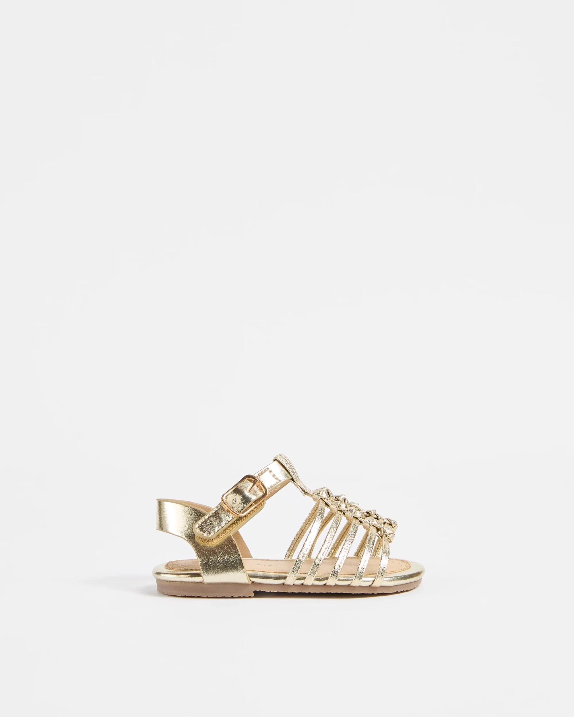 1 Target Baby Girls First Walker Gladiator Sandal GOLD, 1 of 3