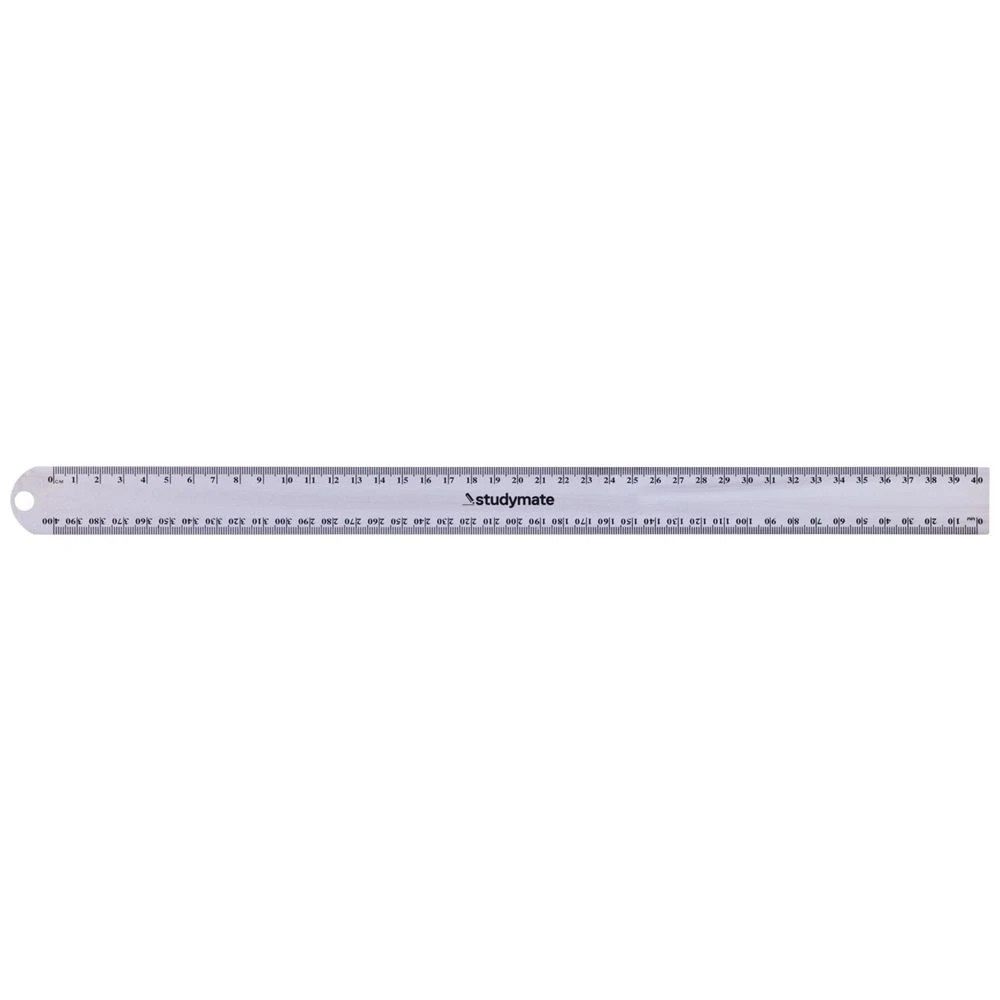 1 Studymate Aluminium 40cm Ruler Silver, 1 of 1