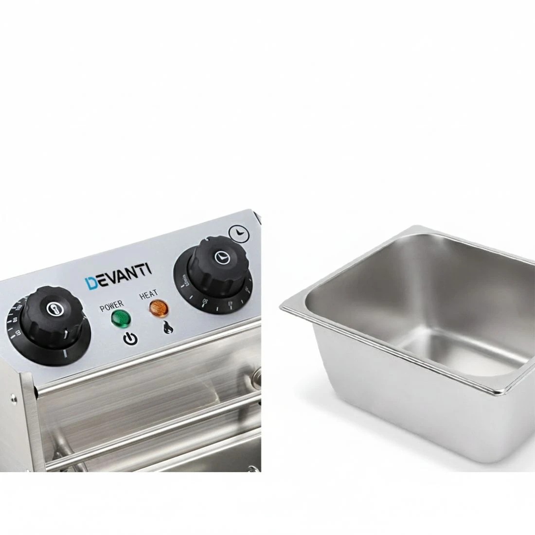 5 Devanti 10L Electric Commercial Deep Fryer Single Basket 2200W - Silver, 5 of 8