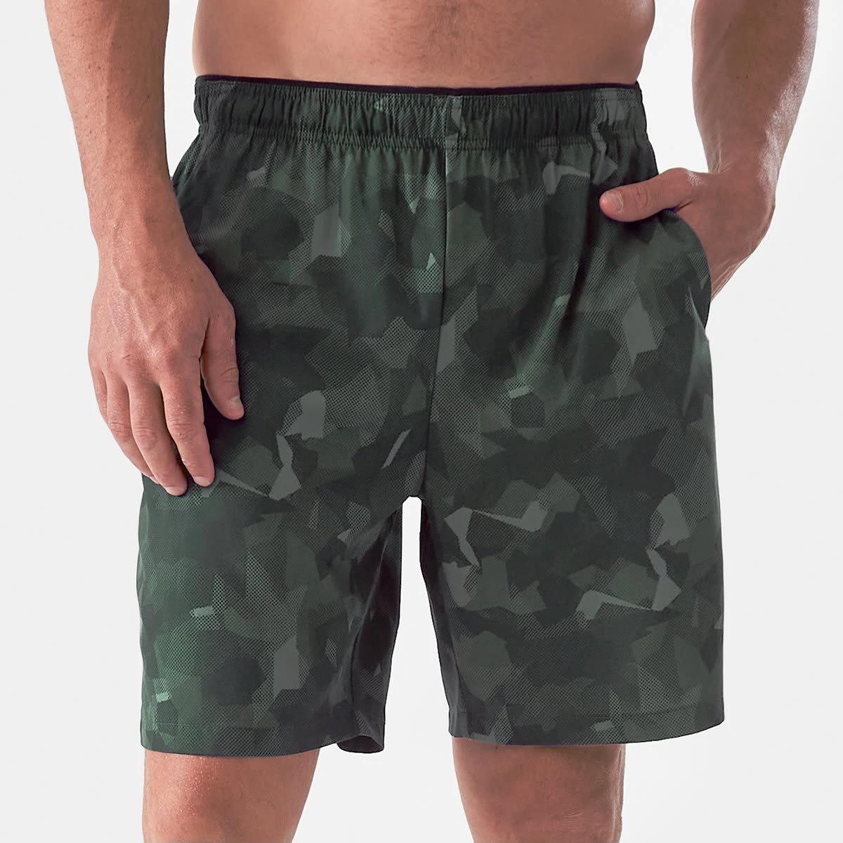 1 Active Mens Gym Shorts Khaki Camo, 1 of 7