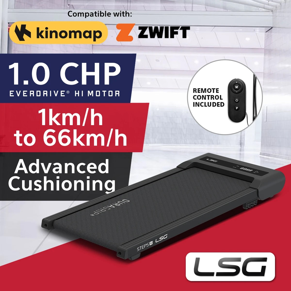 2 LSG Steps A1 Walking Pad Under Desk Treadmill - Black, 2 of 9