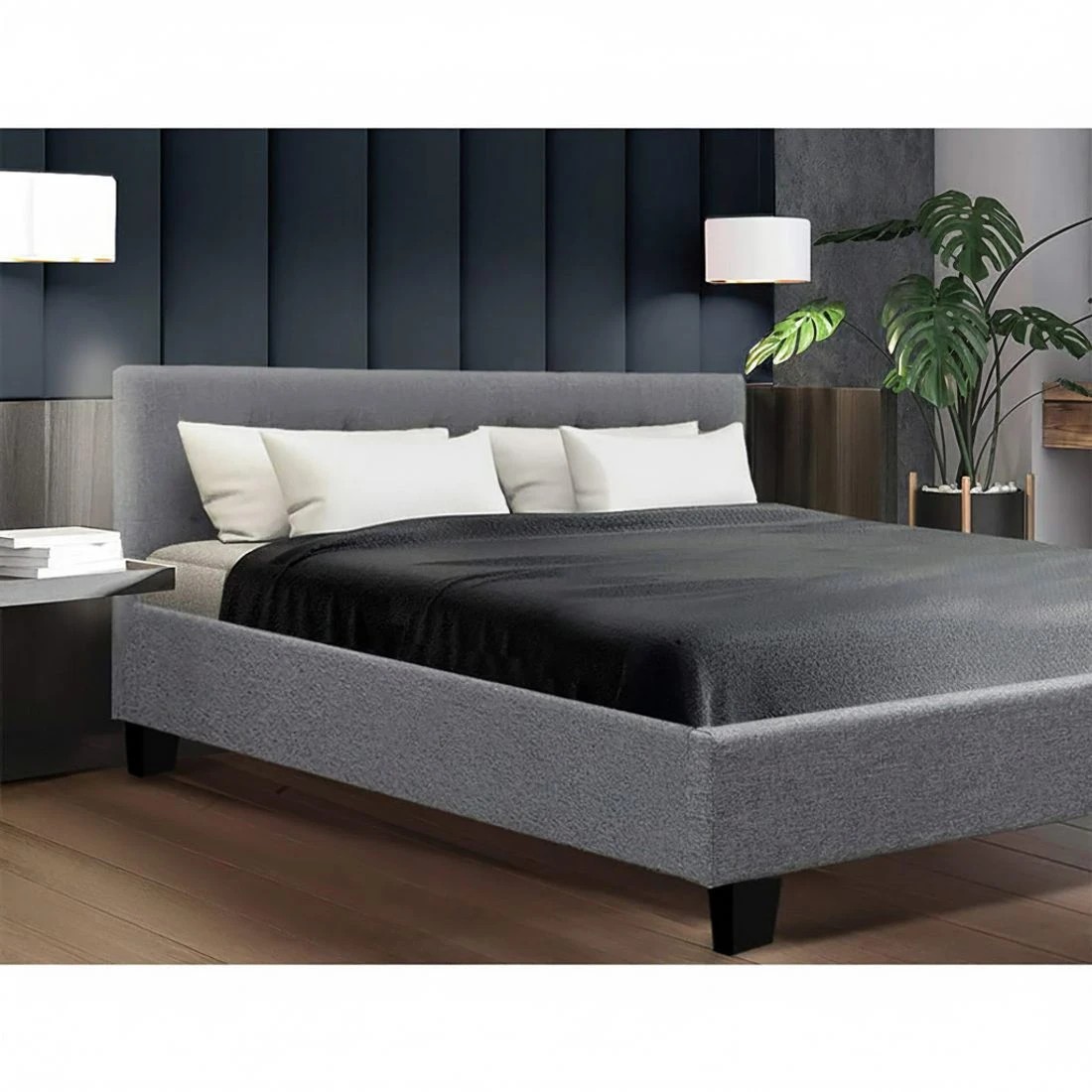 10 Artiss Bed Frame Queen Size VANKE - Grey, 10 of 10
