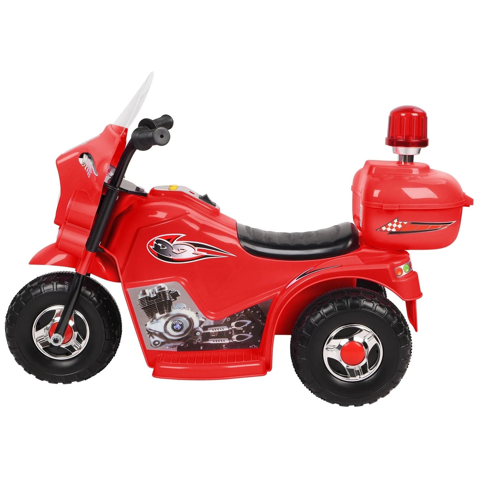 8 Alfordson Kids Ride On Car Police Motorcycle 6V Electric Toy 25W Motor MP3 - Red, 8 of 9