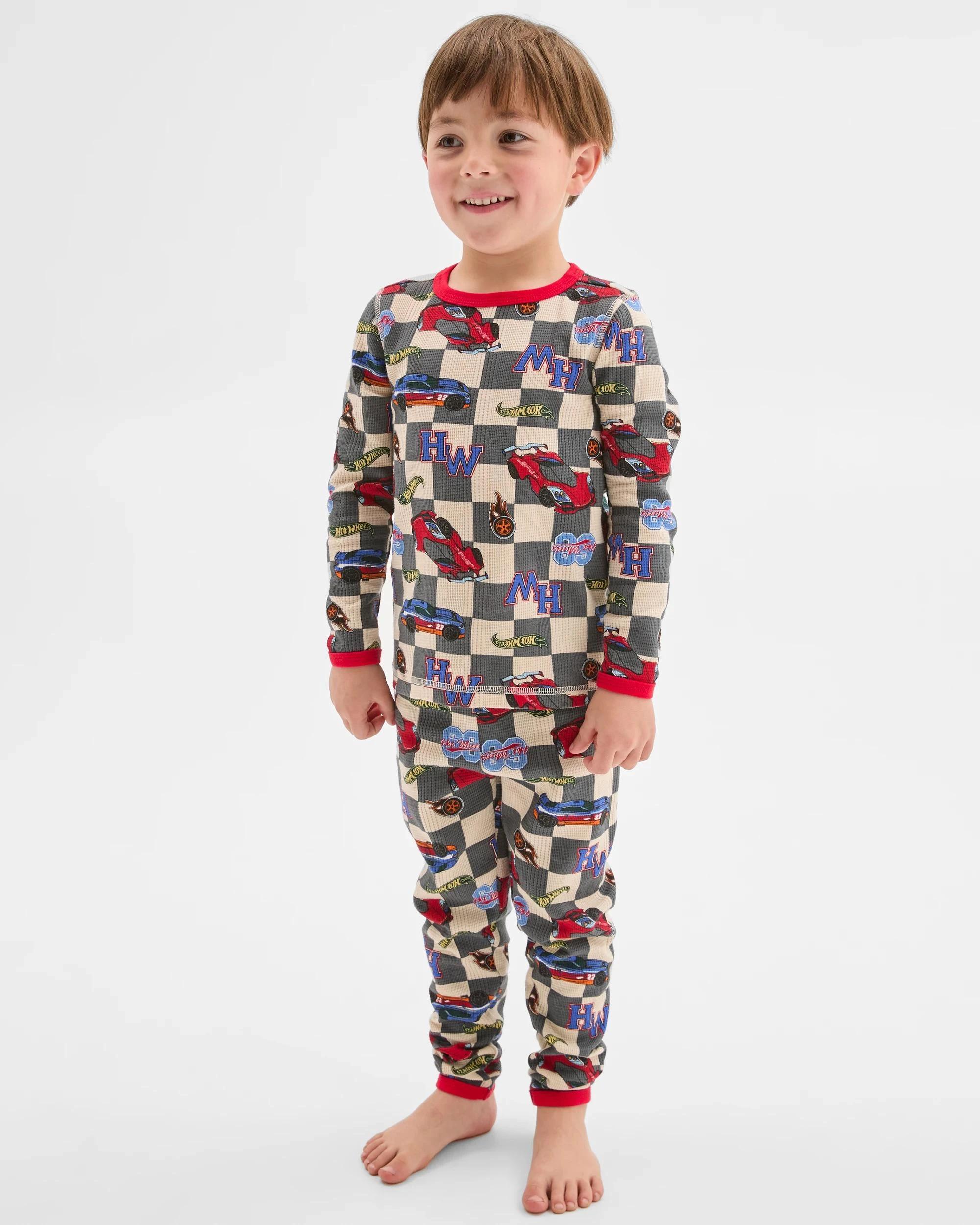 2 Hot Wheels Australian Cotton Younger Boys Waffle Pyjama Set HOT WHEELS, 2 of 6