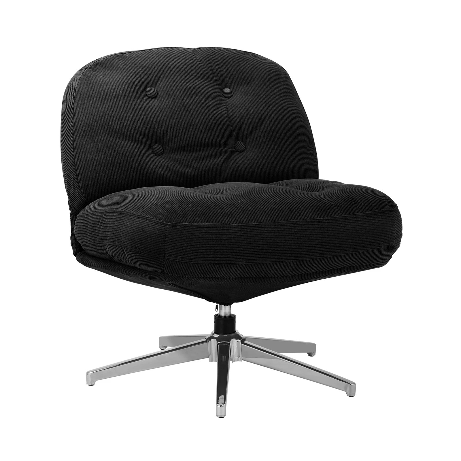 8 Oikiture 2x Armchair Swivel Lounge Chair Padded Accent Chairs Polyester - Black, 8 of 10