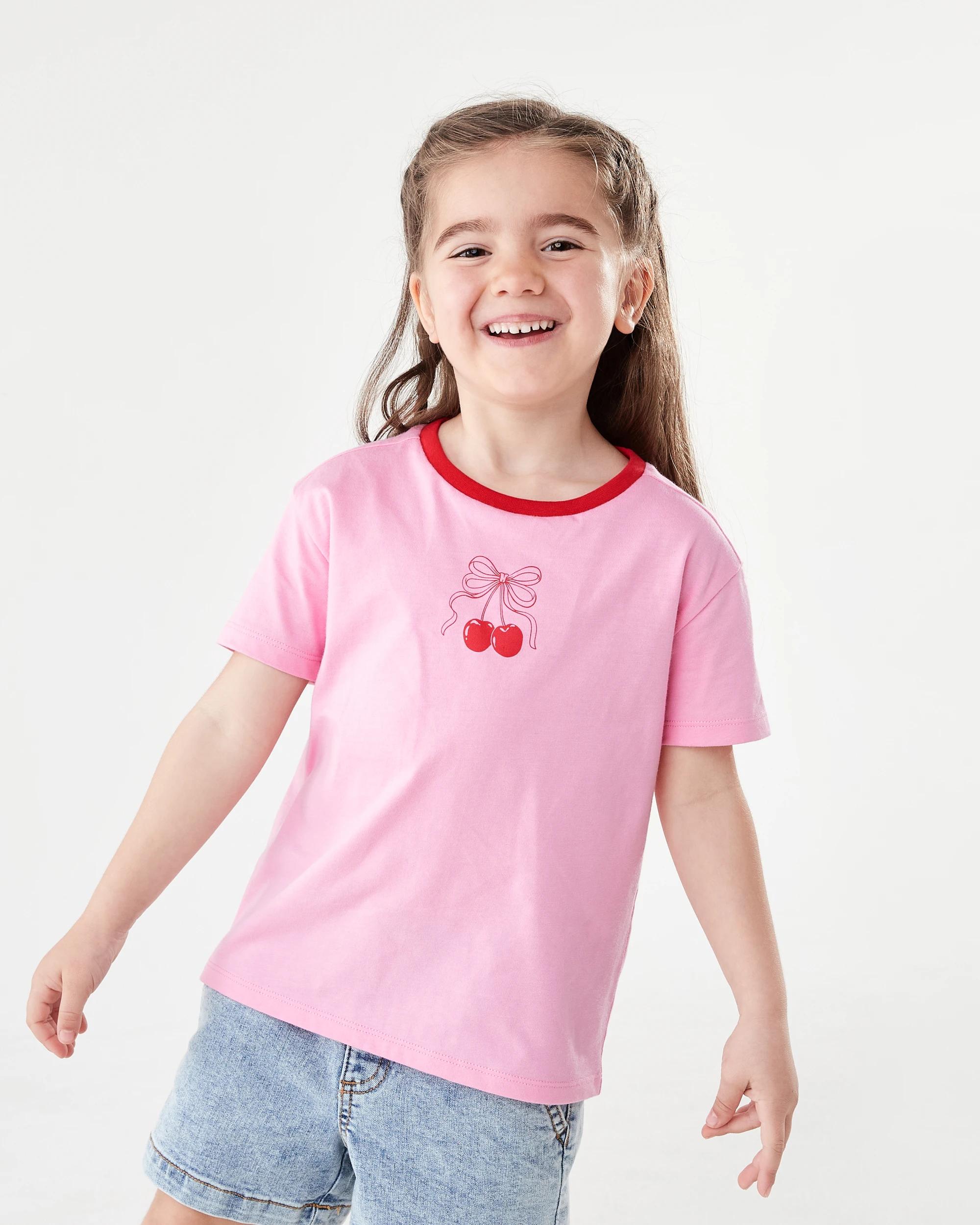 1 Printed T-shirt Pnk Cherry, 1 of 7