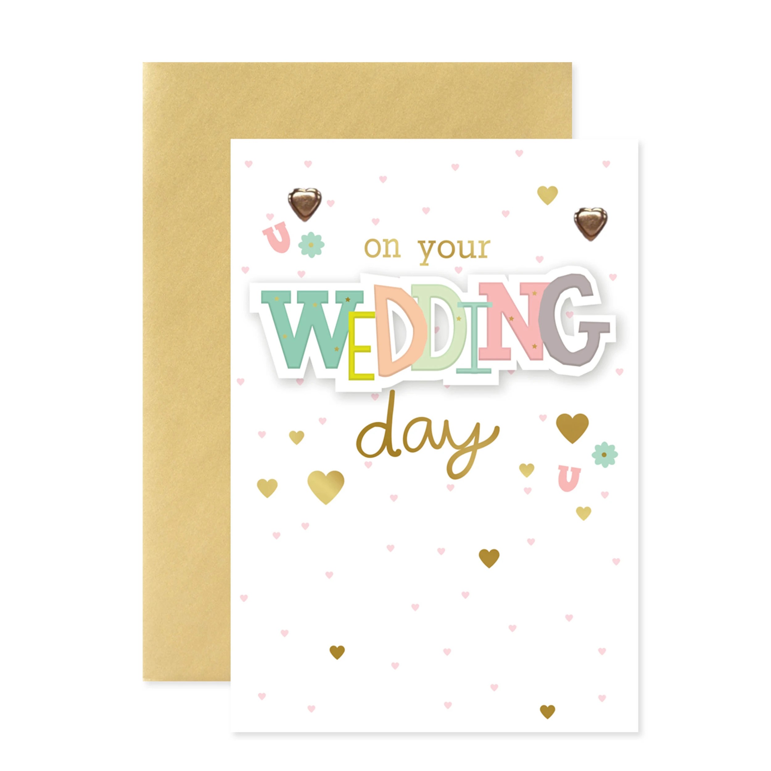 3 Hallmark Wedding Card - Gold Hearts, 3 of 3