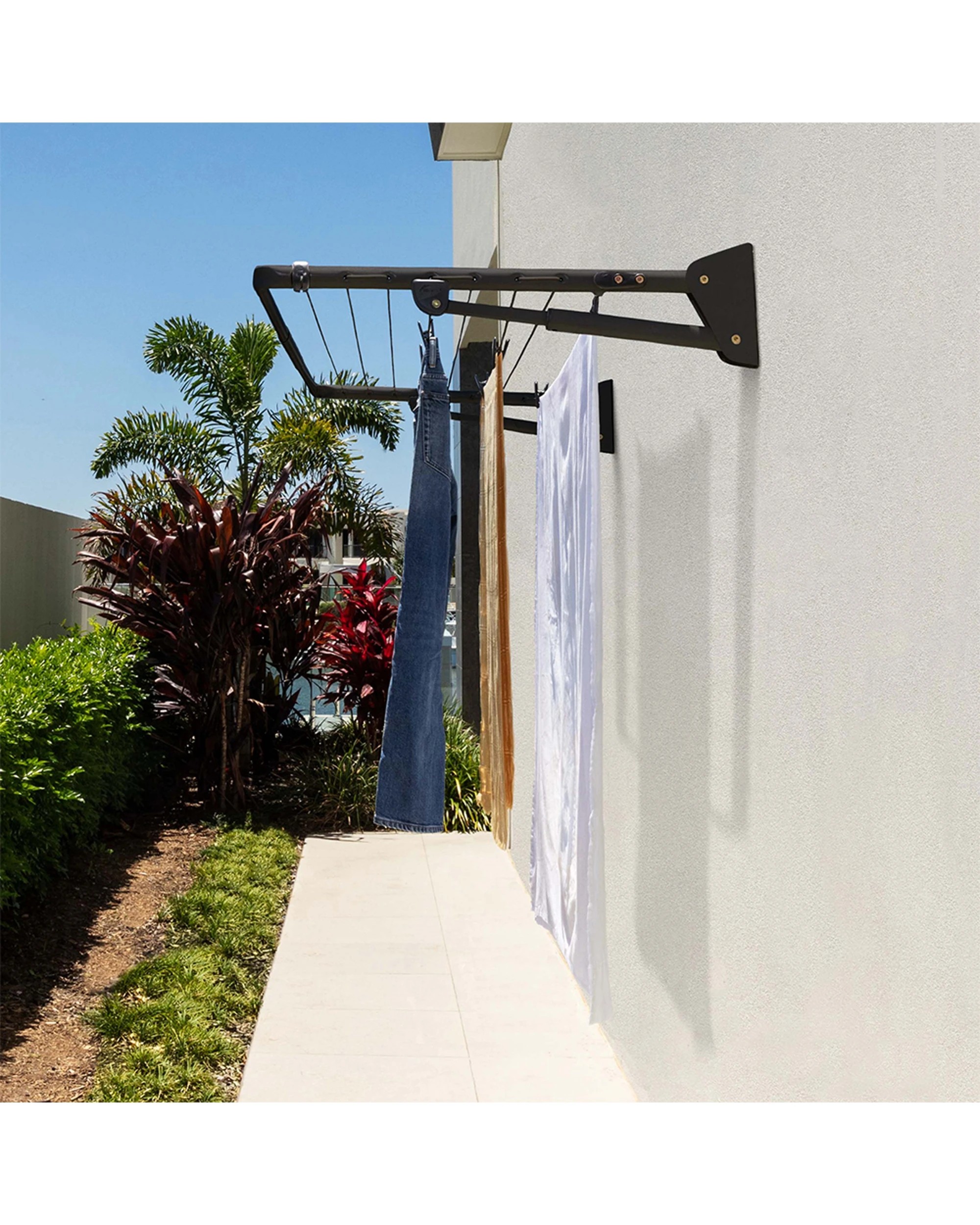 4 Hills Compact Folding Frame Clothesline Monument 19m Drying Space 8 Lines 26kg - Charcoal, 4 of 4