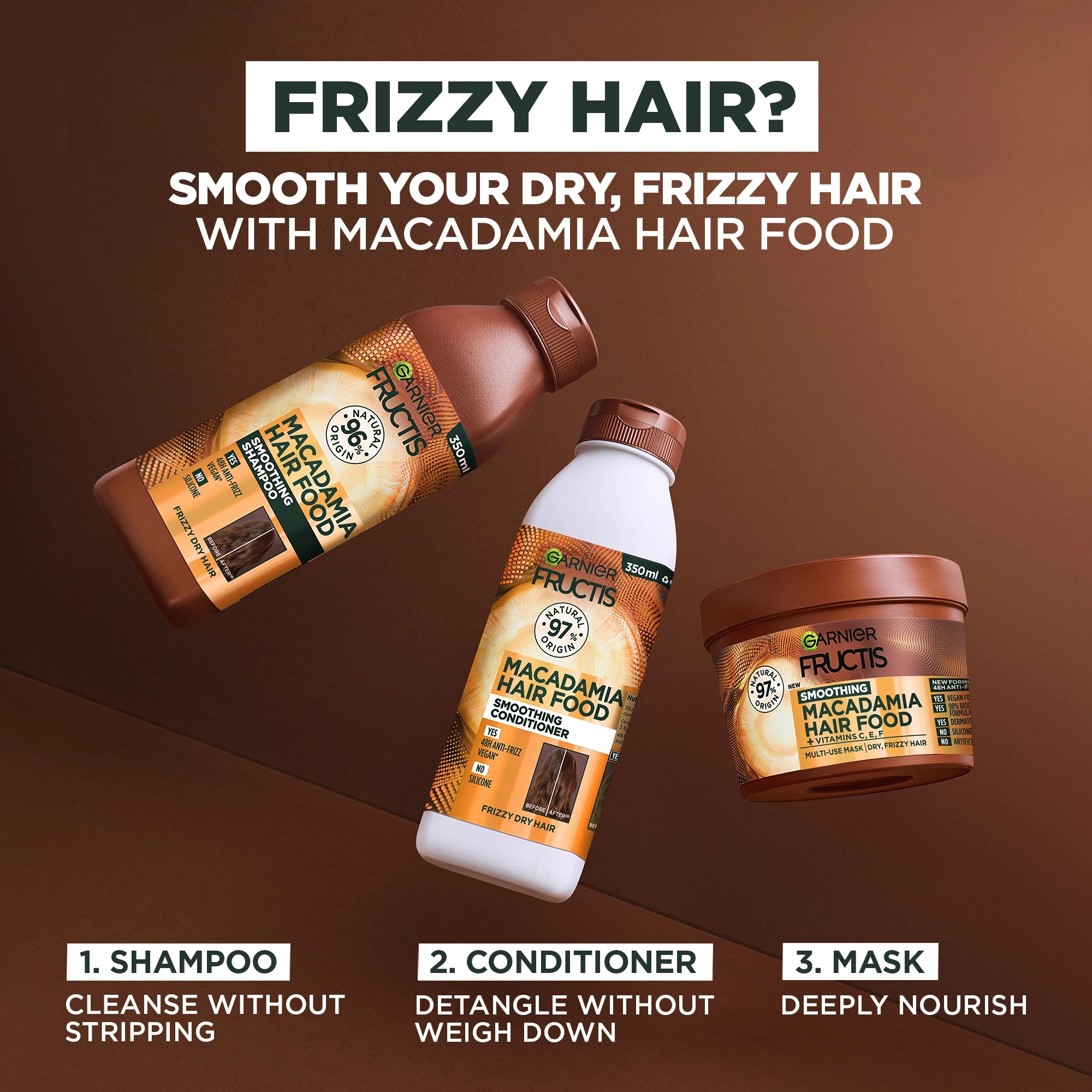 7 Garnier Fructis Smoothing Hair Food 390ml - Macadamia, 7 of 9