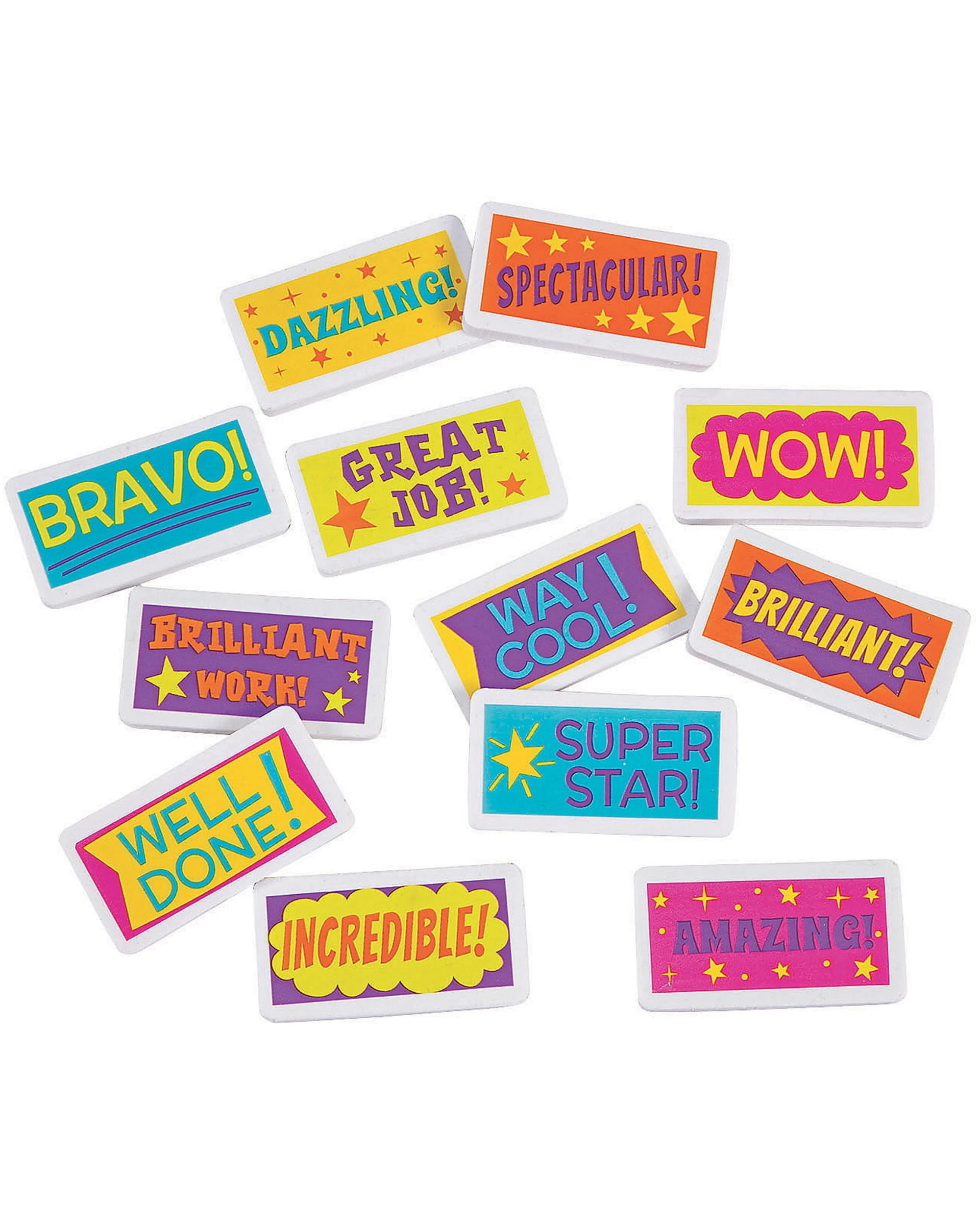 1 Partyrama Motivational Erasers Pack of 24, 1 of 1
