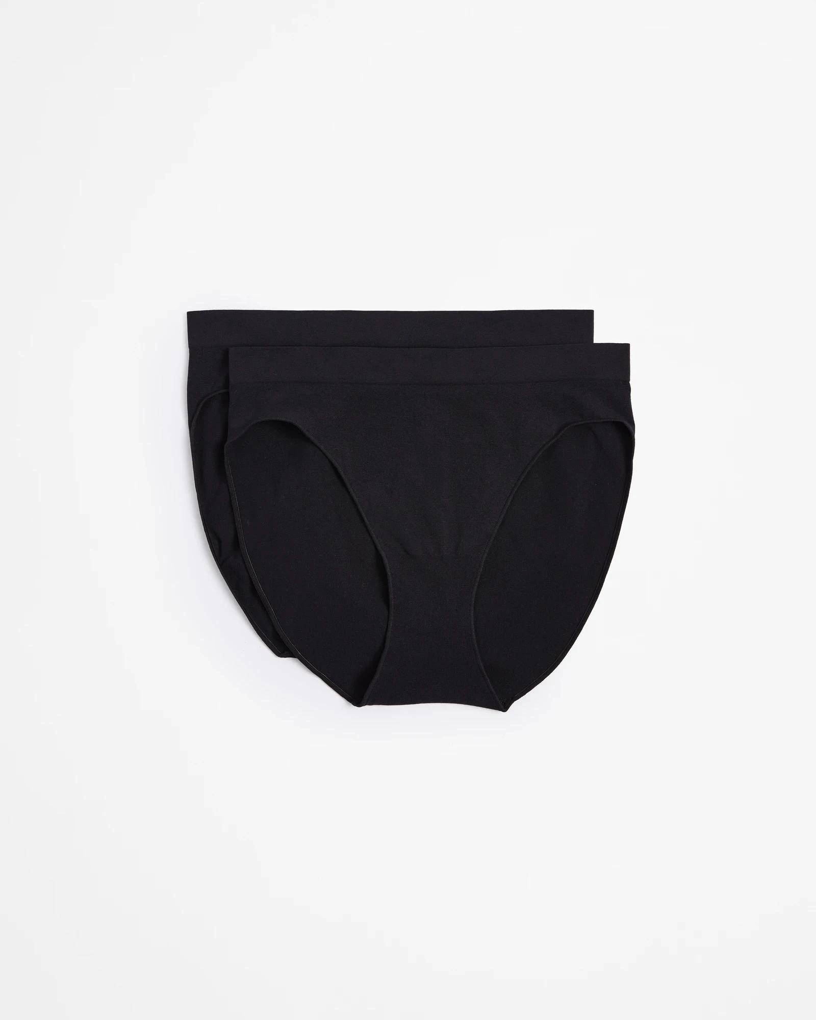 1 Target 2 Pack Smooth Seamfree High Cut Briefs BLACK, 1 of 4