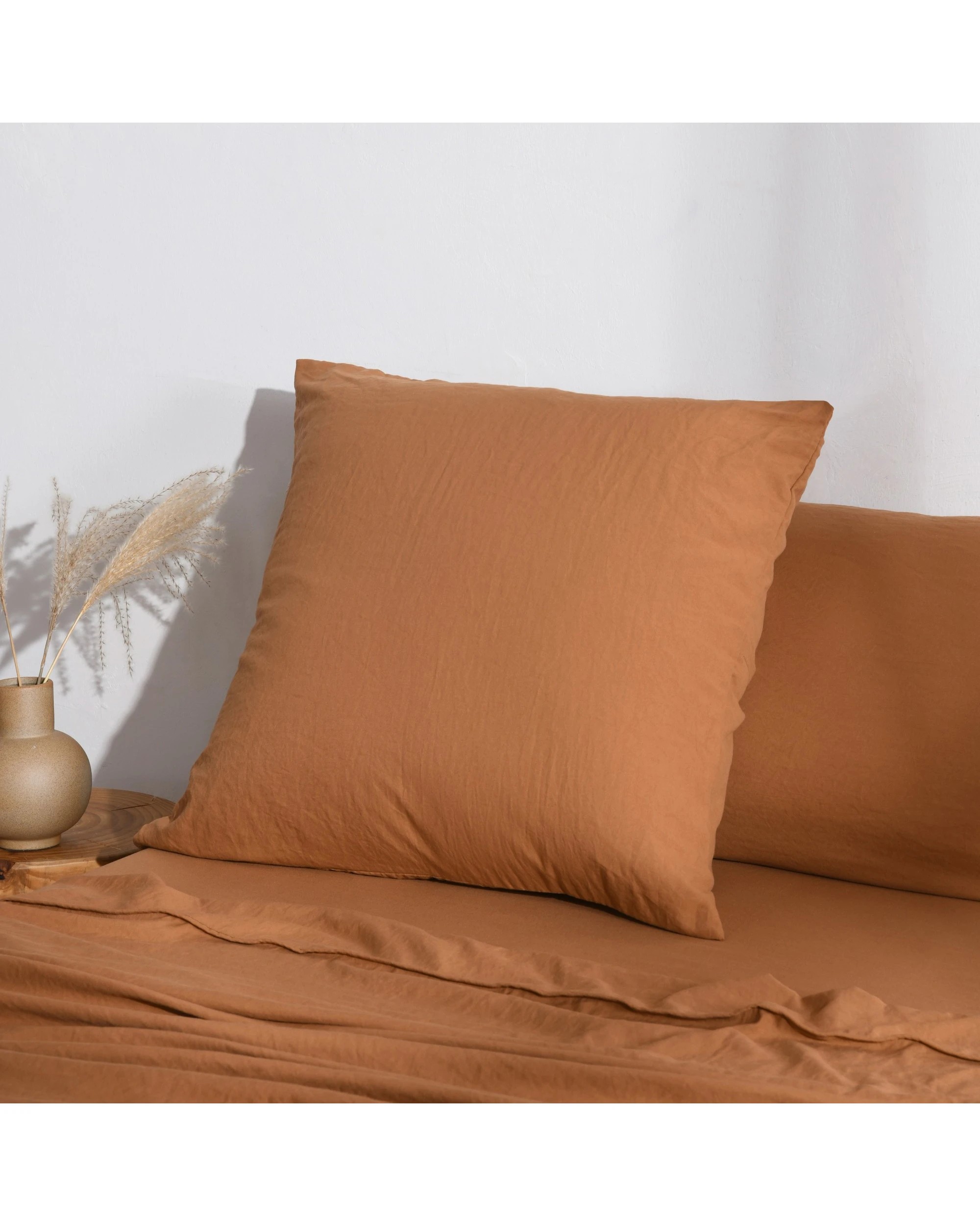 2 Dreamaker Superfine Washed Microfibre European Pillowcase - Rust, 2 of 4