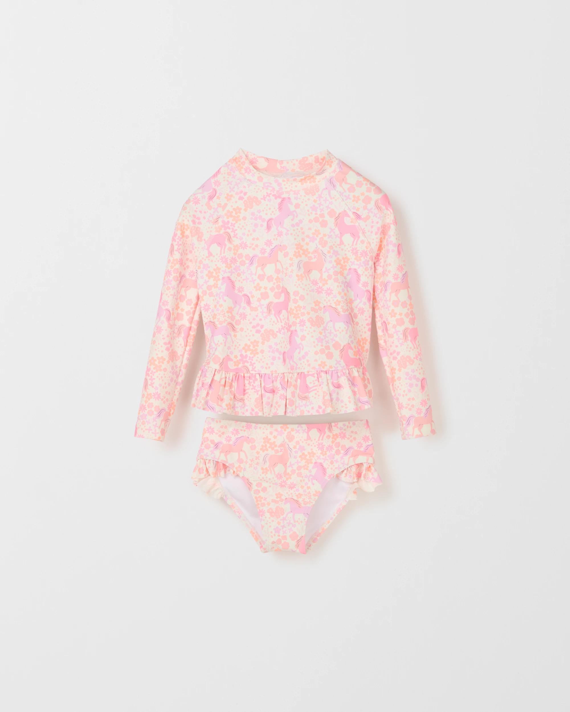 1 Target Kids Swim Rashie Set UNICORN AOP PINK, 1 of 2