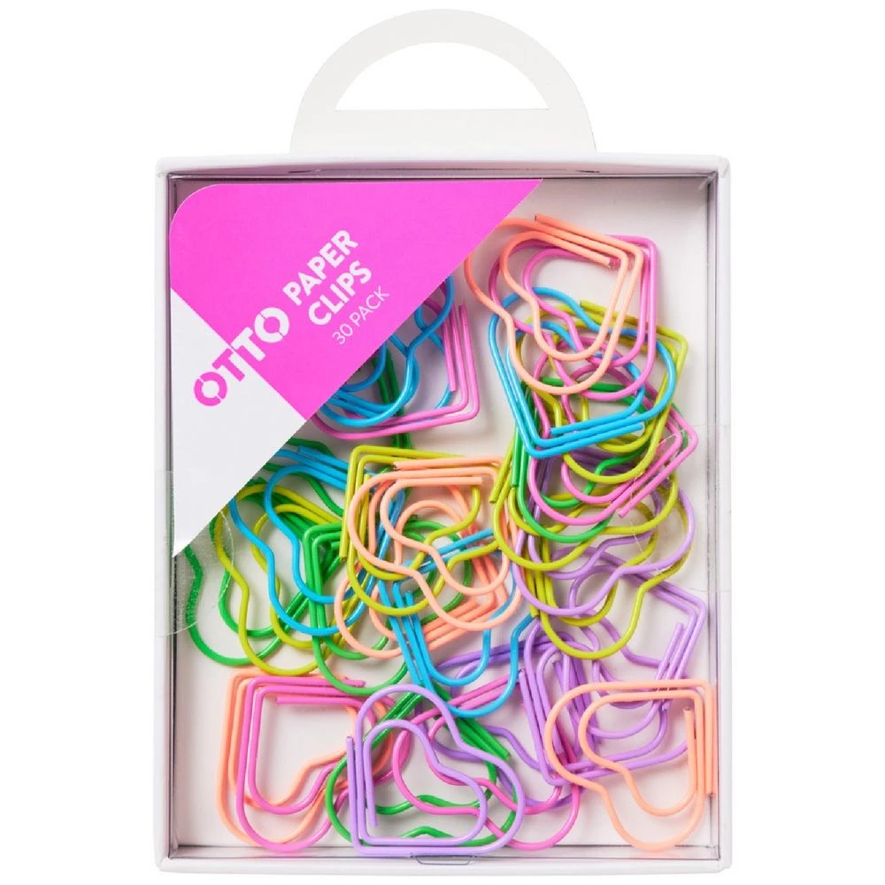 1 Otto Paper Clips Heart Assorted 30 Pack, 1 of 1