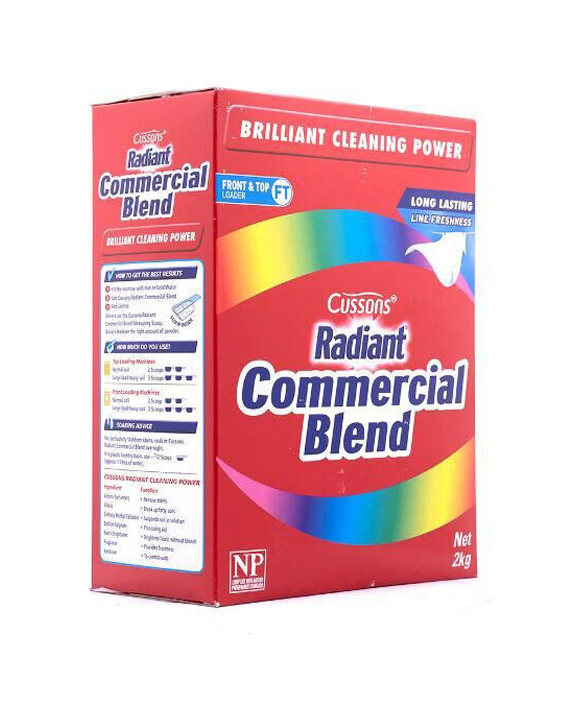 3 Cussons 3PK Cussons Radiant Commercial Blend Front Top Loader Laundry Powder 2kg - Red, 3 of 5