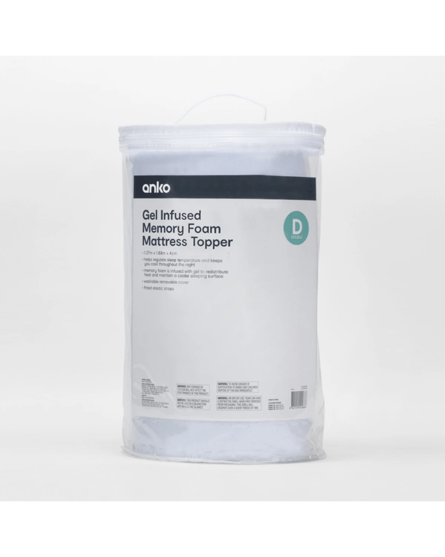 Gel Infused Memory Foam Mattress Topper - Double Bed, W