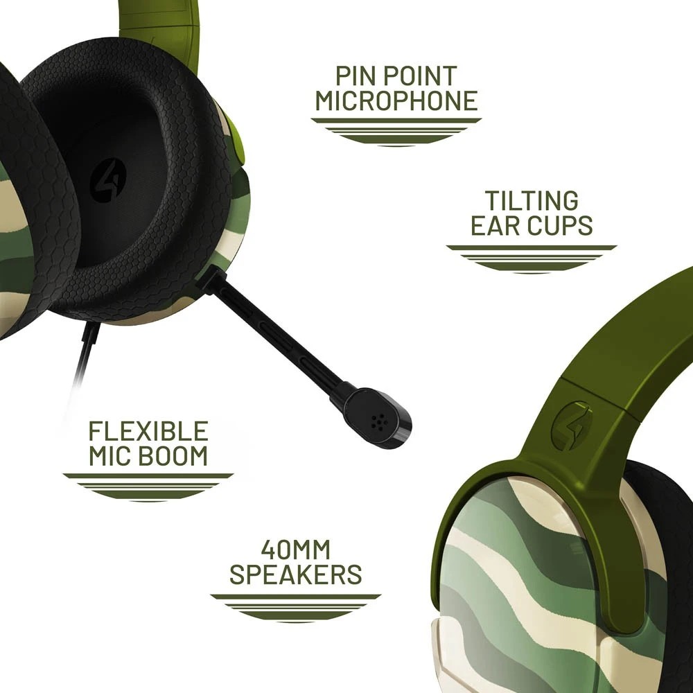 5 4Gamers Panther Gaming Headset Wave Forest + Headset Stand with Base
 - Green, 5 of 5