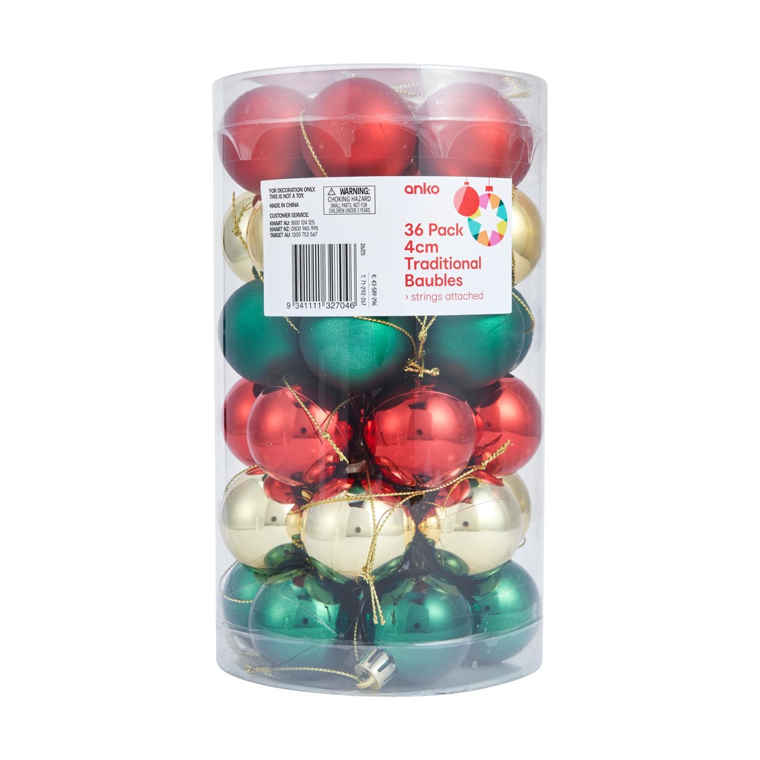 9 36 Pack 4cm Traditional Baubles, 9 of 9
