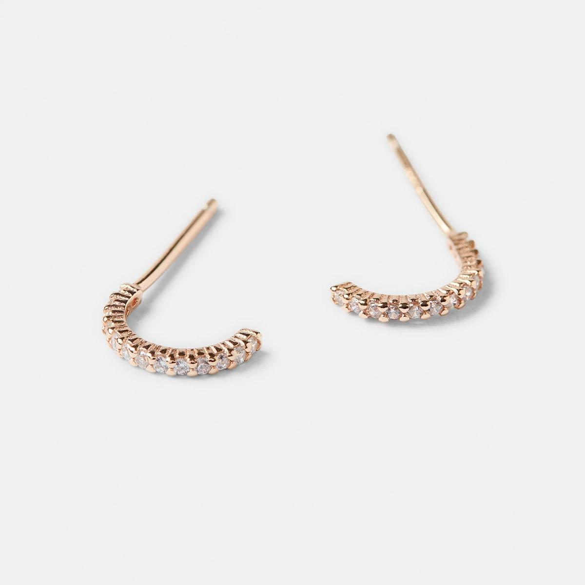 2 Gold Plated Sterling Silver Mini Hoop Earrings Gold, 2 of 4