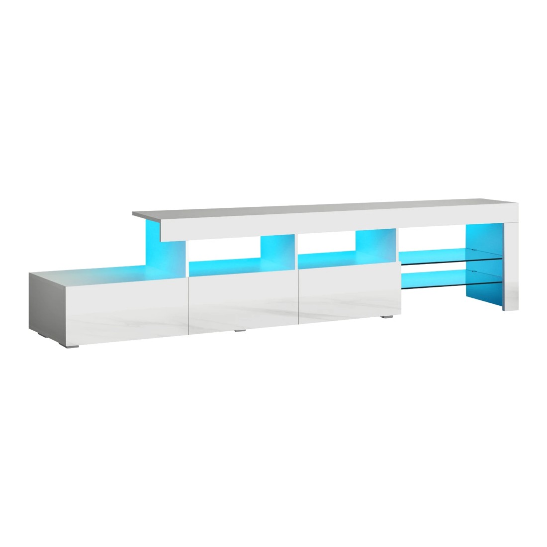 1 Oikiture Tv Cabinet Entertainment Unit Stand Rgb Led Gloss 220cm
 - White, 1 of 10