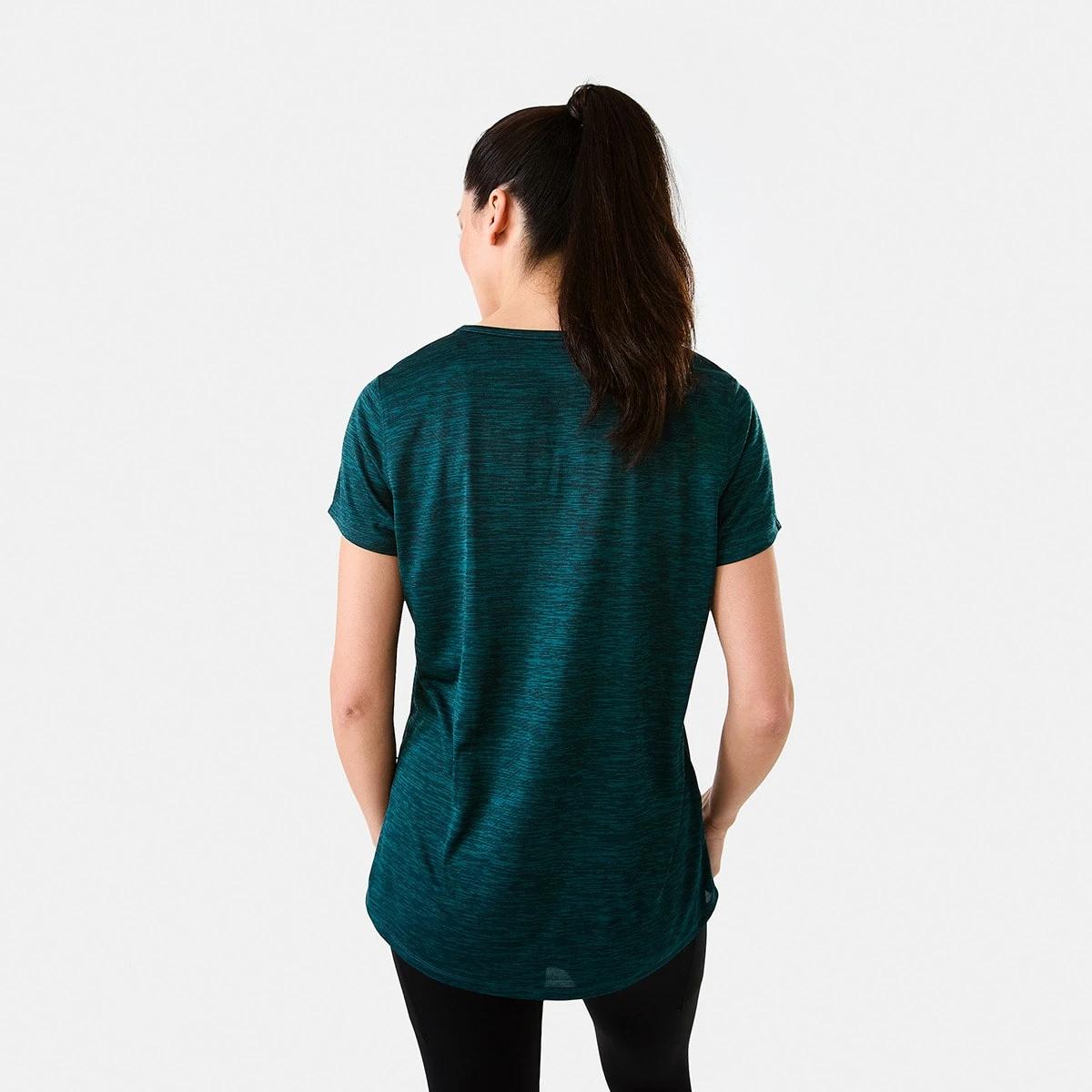 3 Active Womens Short Sleeve Core V-Neck T-shirt DEEP TEAL BLACK, 3 of 5