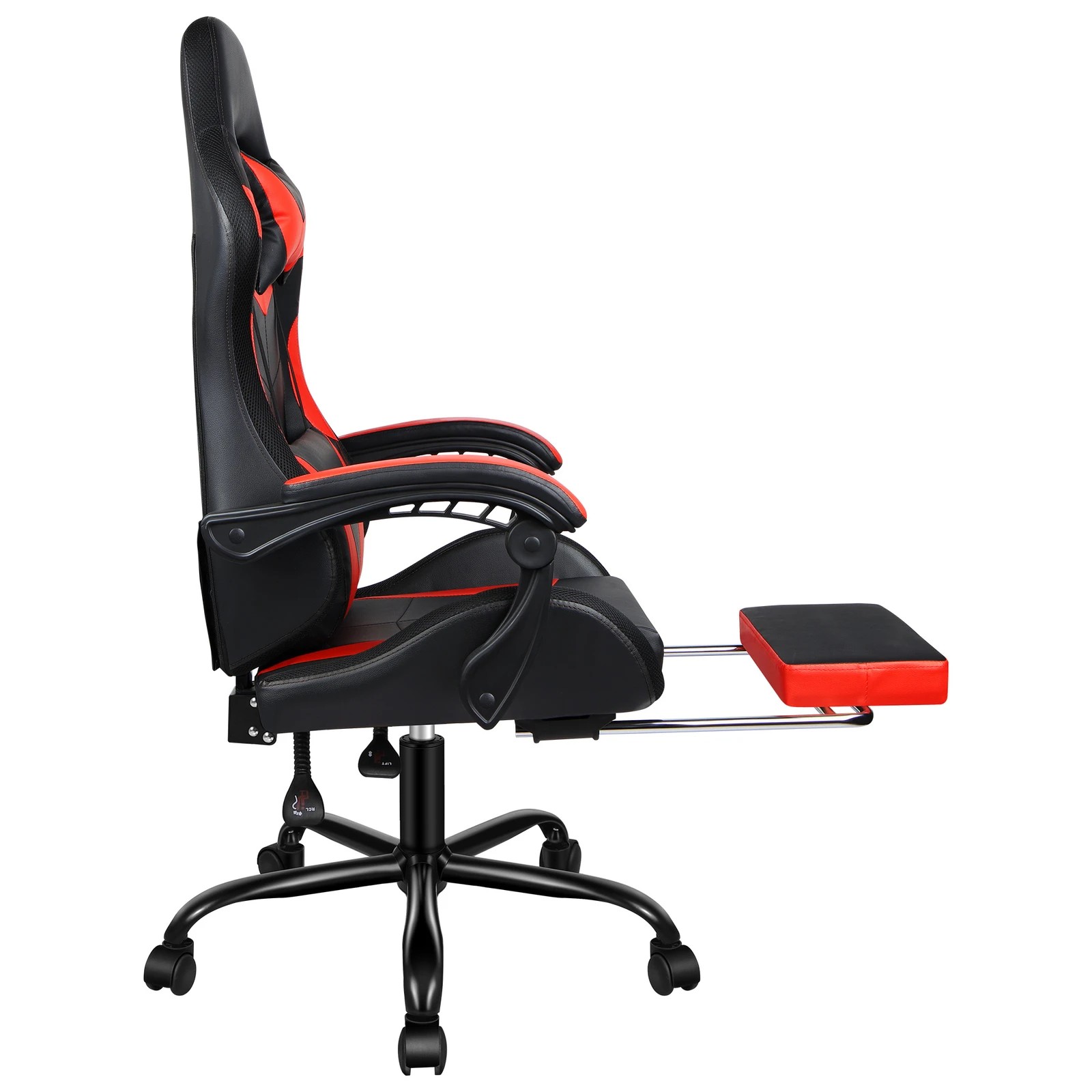 5 Alfordson Gaming Chair Office Massage 12 RGB LED Computer Seat PU Leather - Red, 5 of 10