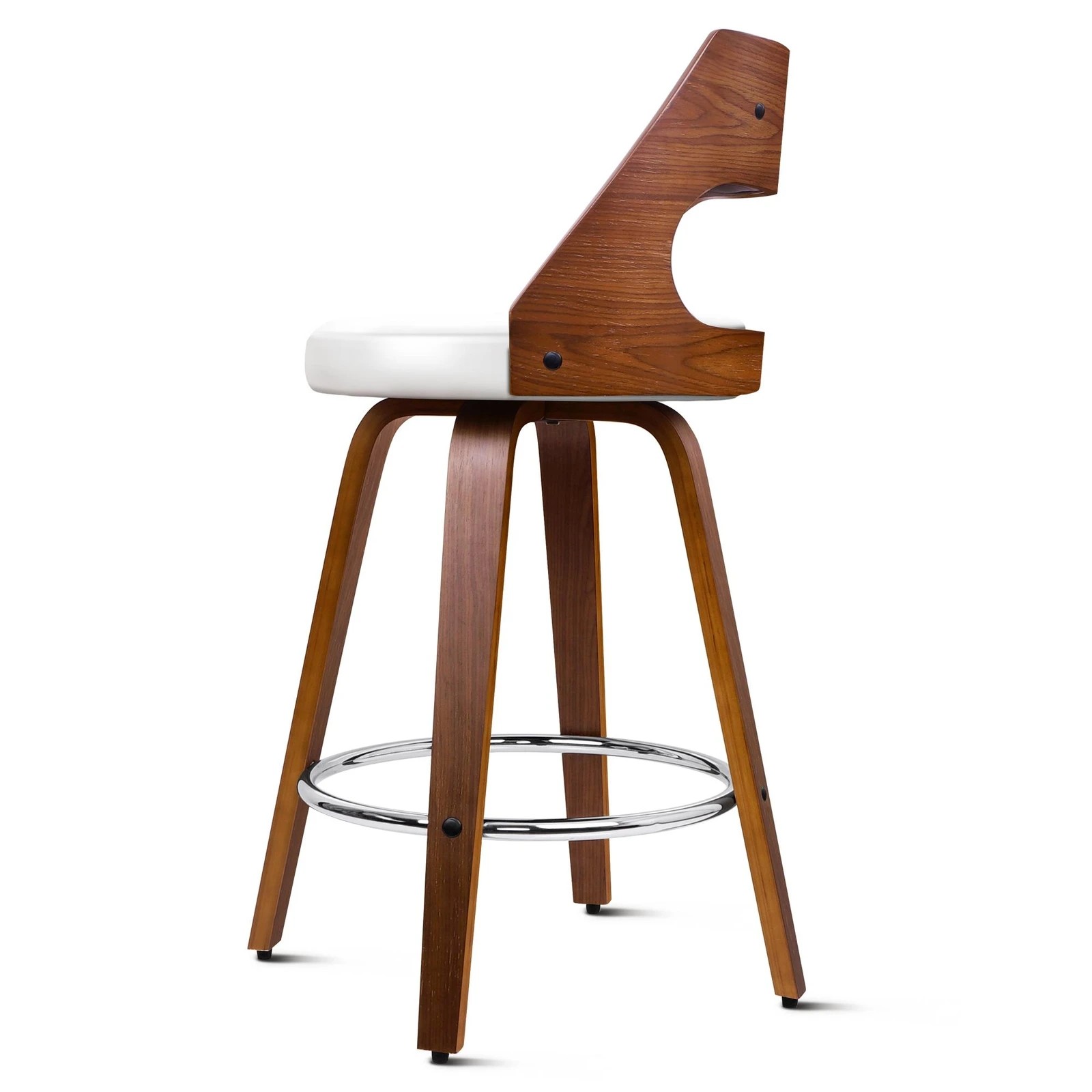 3 Alfordson 4x Swivel Bar Stools Eden Kitchen Wooden Dining Chair - White, 3 of 10