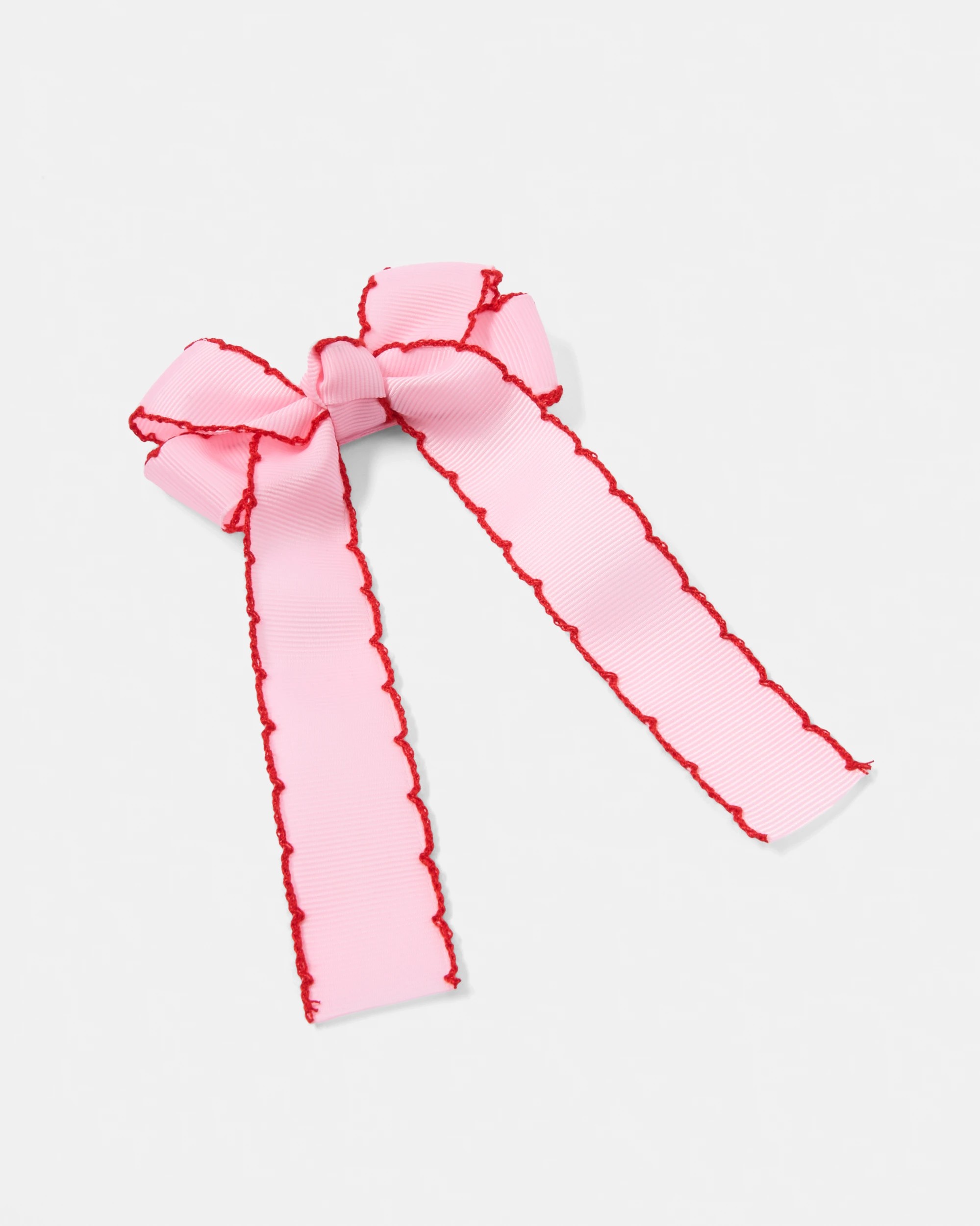3 Pink and Red Bow Ribbon Trim Hair Clip, 3 of 4
