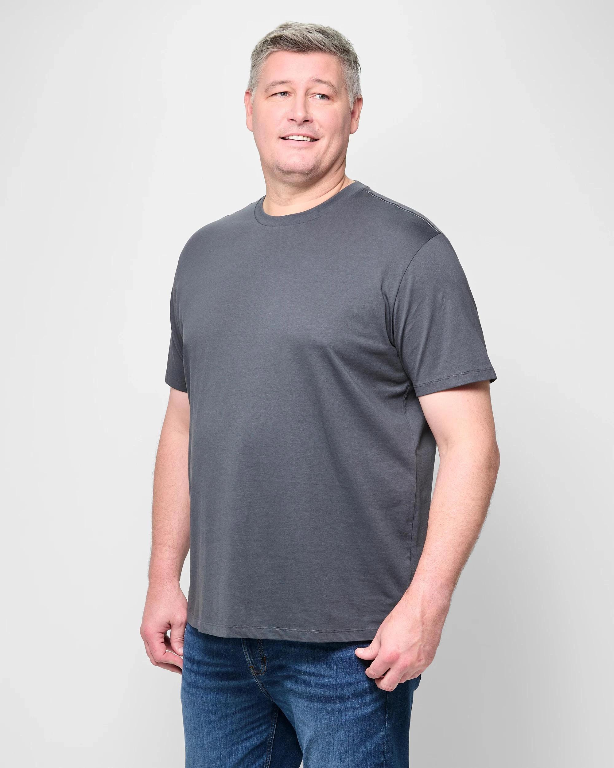 3 Target Man Plus Plus Size Australian Cotton Crew T-Shirt DARK GREY, 3 of 5