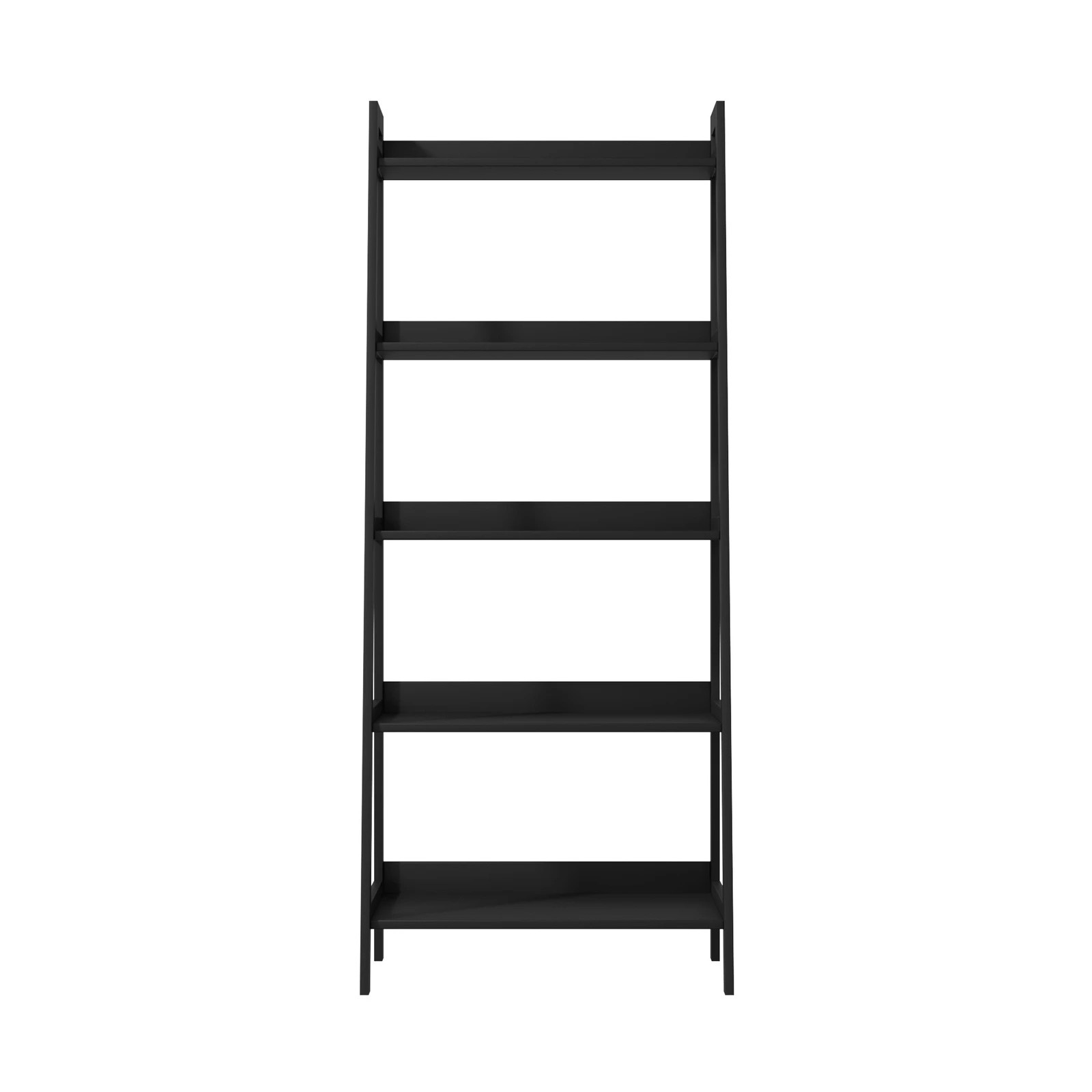 5 Oikiture Bookshelf 5 Tier Corner Ladder Shelf Home Storage Display Rack - Black, 5 of 8
