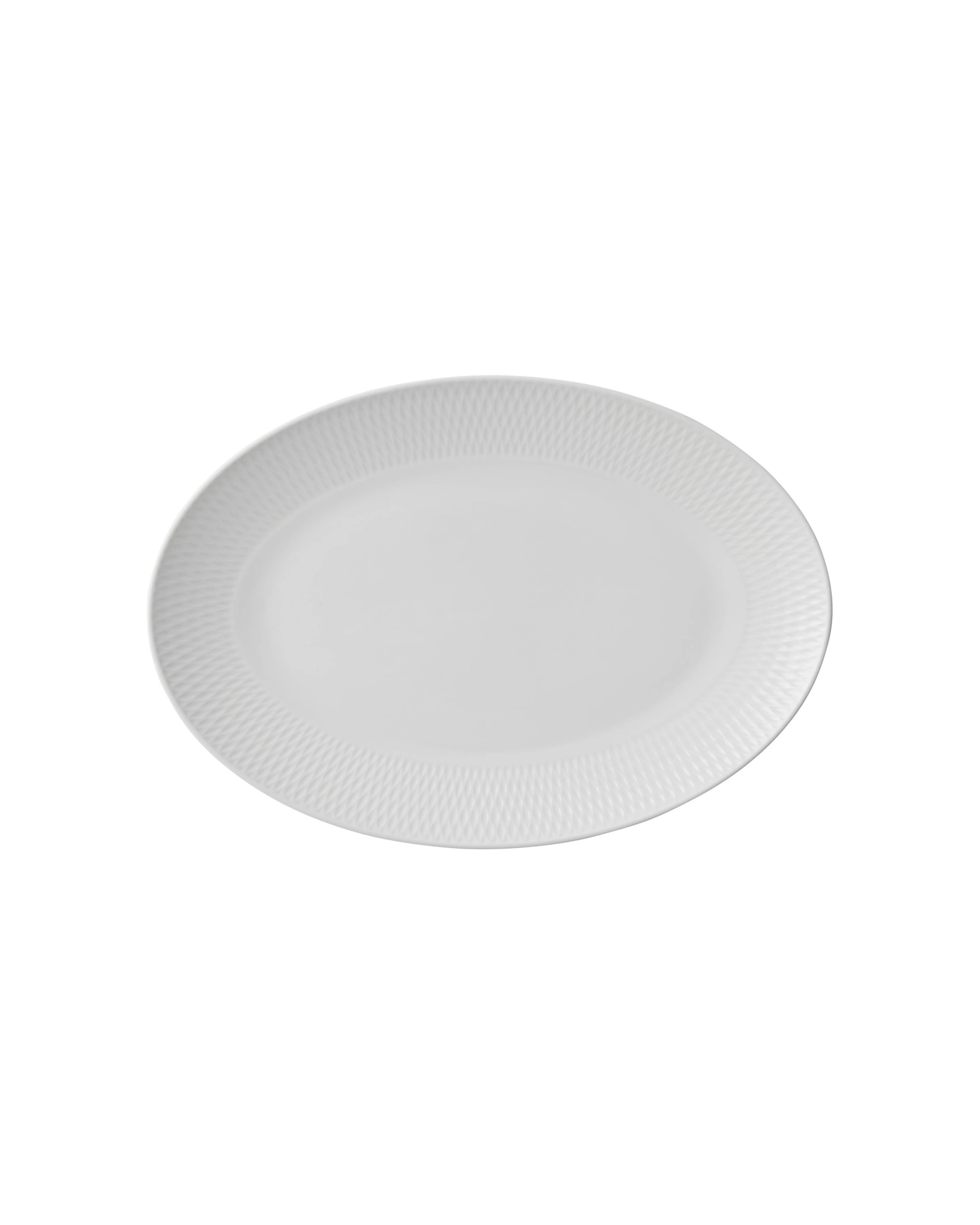 1 Maxwell & Williams Basics Porcelain Diamonds Oval Platter 36x25cm - White, 1 of 3