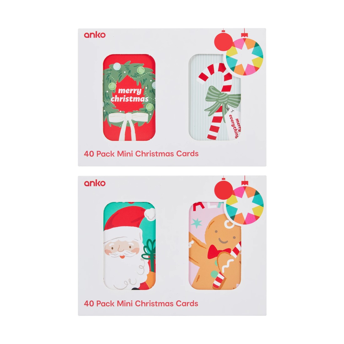 4 40 Pack Mini Christmas Cards - Assorted, 4 of 5