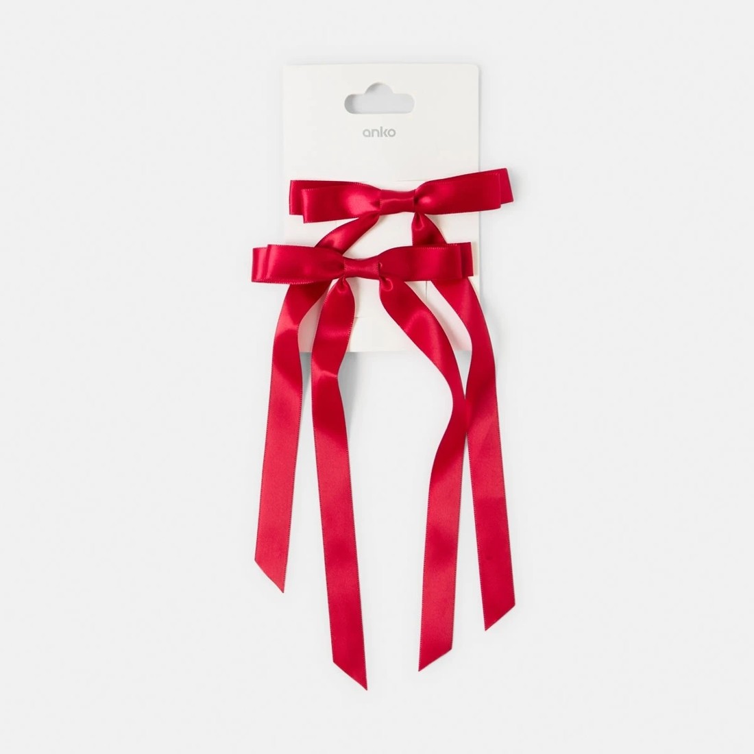 4 2 Pack Red Bow Slide Hair Clips, 4 of 4