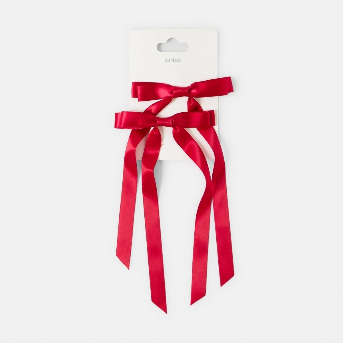 4 2 Pack Red Bow Slide Hair Clips, 4 of 4