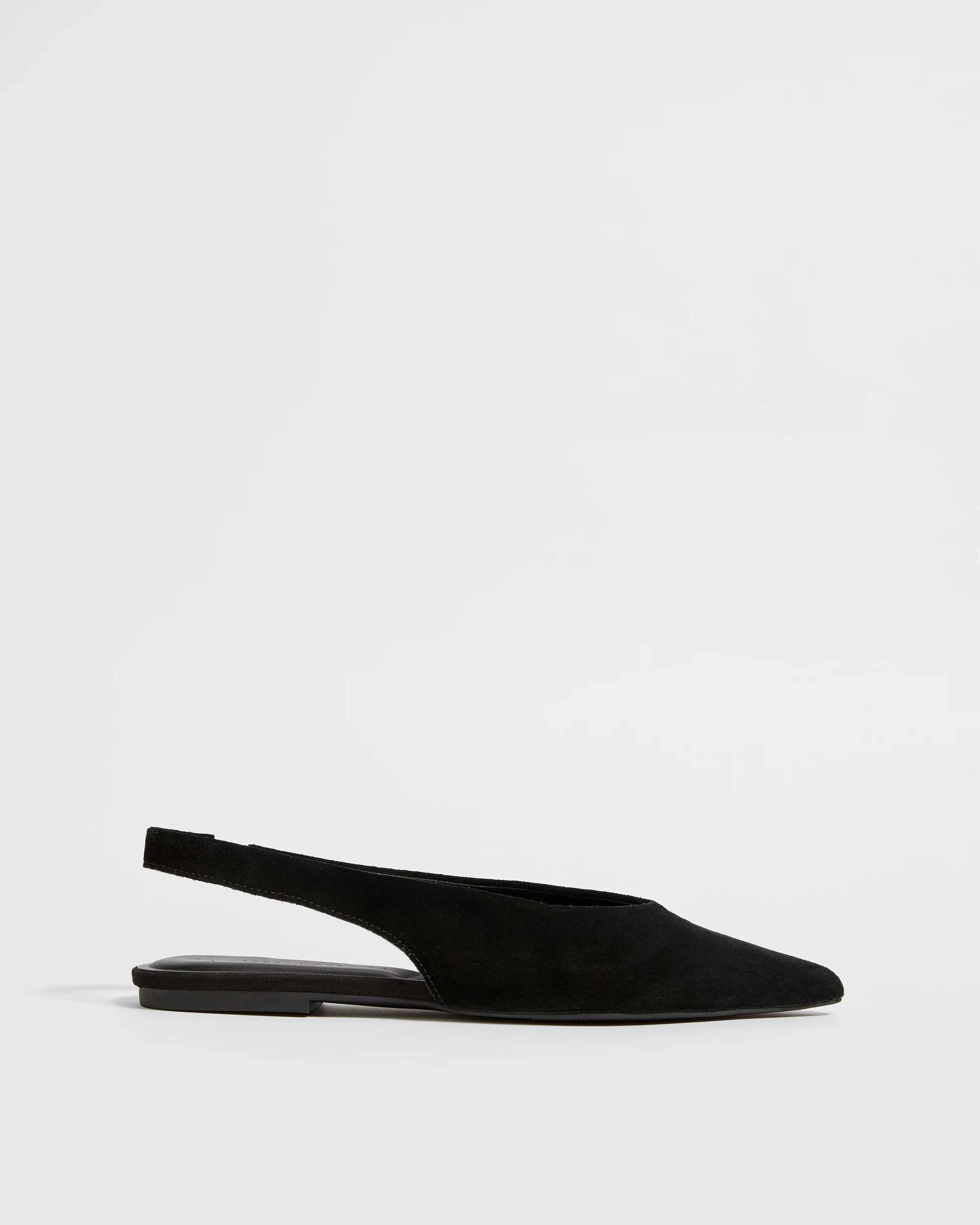 1 Target Woman Genuine Suede Leather High Vamp Ballet Flat - Isla BLACK, 1 of 3