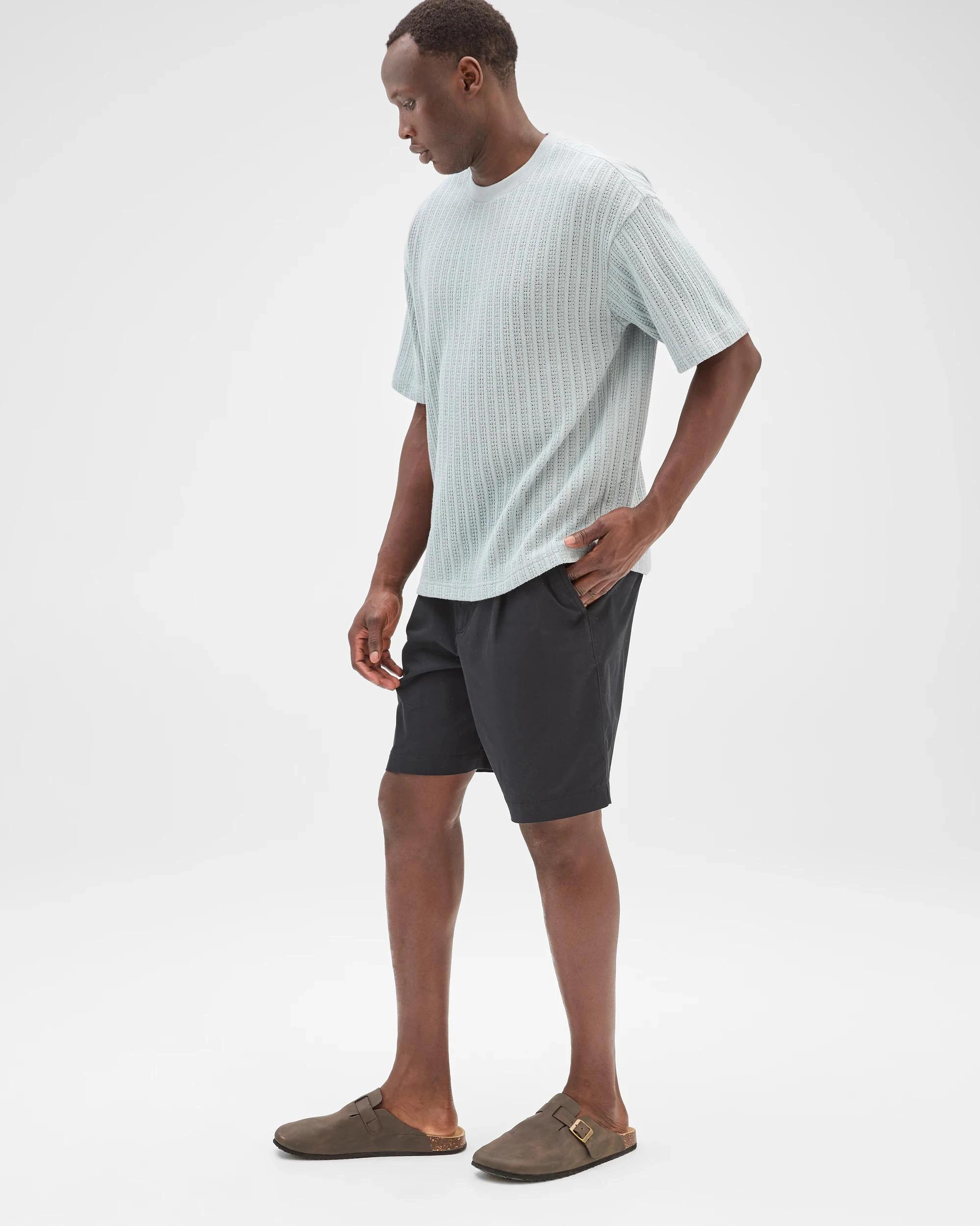 3 Commons Australian Cotton Blend Heavyweight Knit T-Shirt QUARRY BLUE, 3 of 5