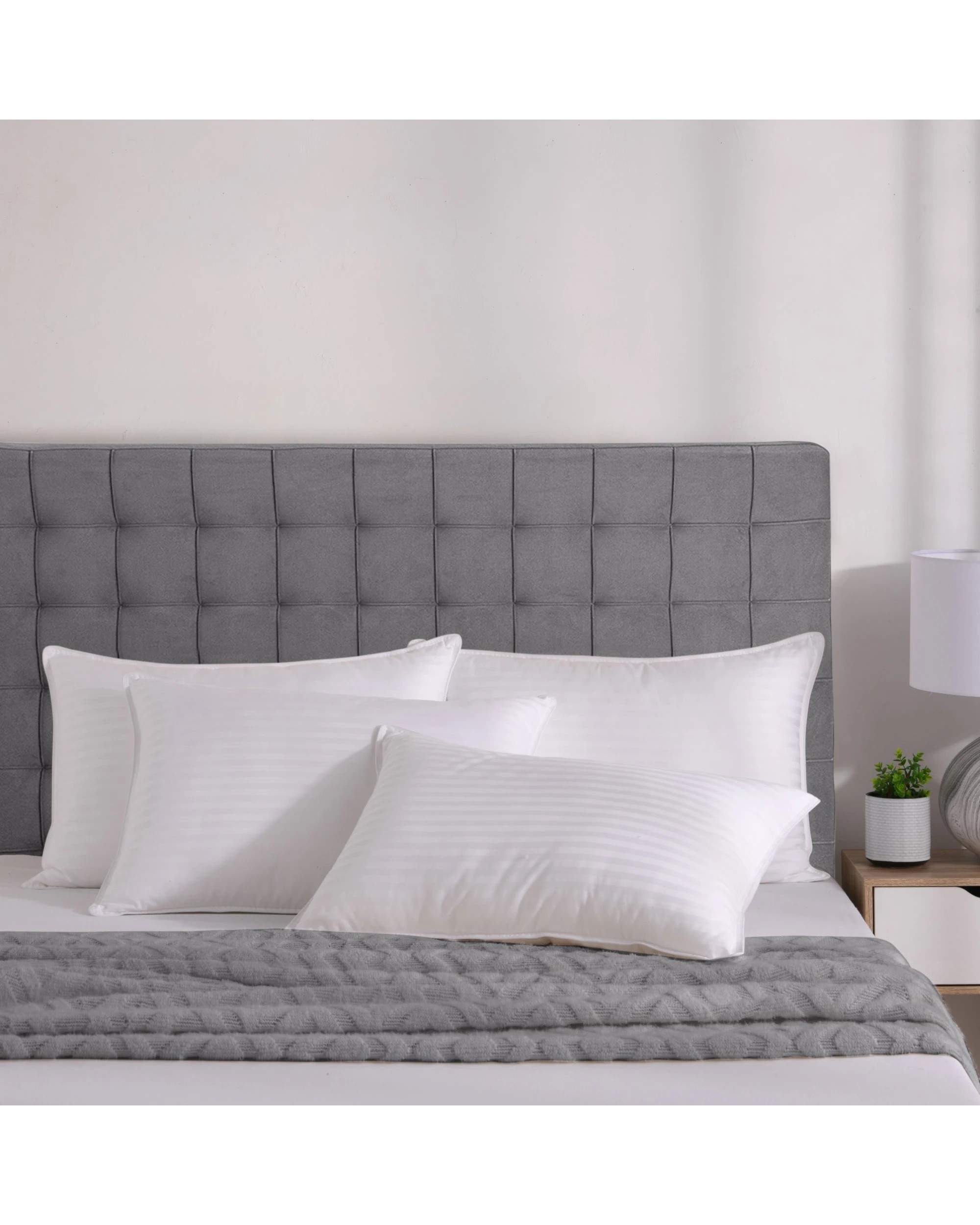 1 Dreamaker Hotel Collection Cotton Sateen Cover Microfibre Standard Pillow Four Pack - White, 1 of 6