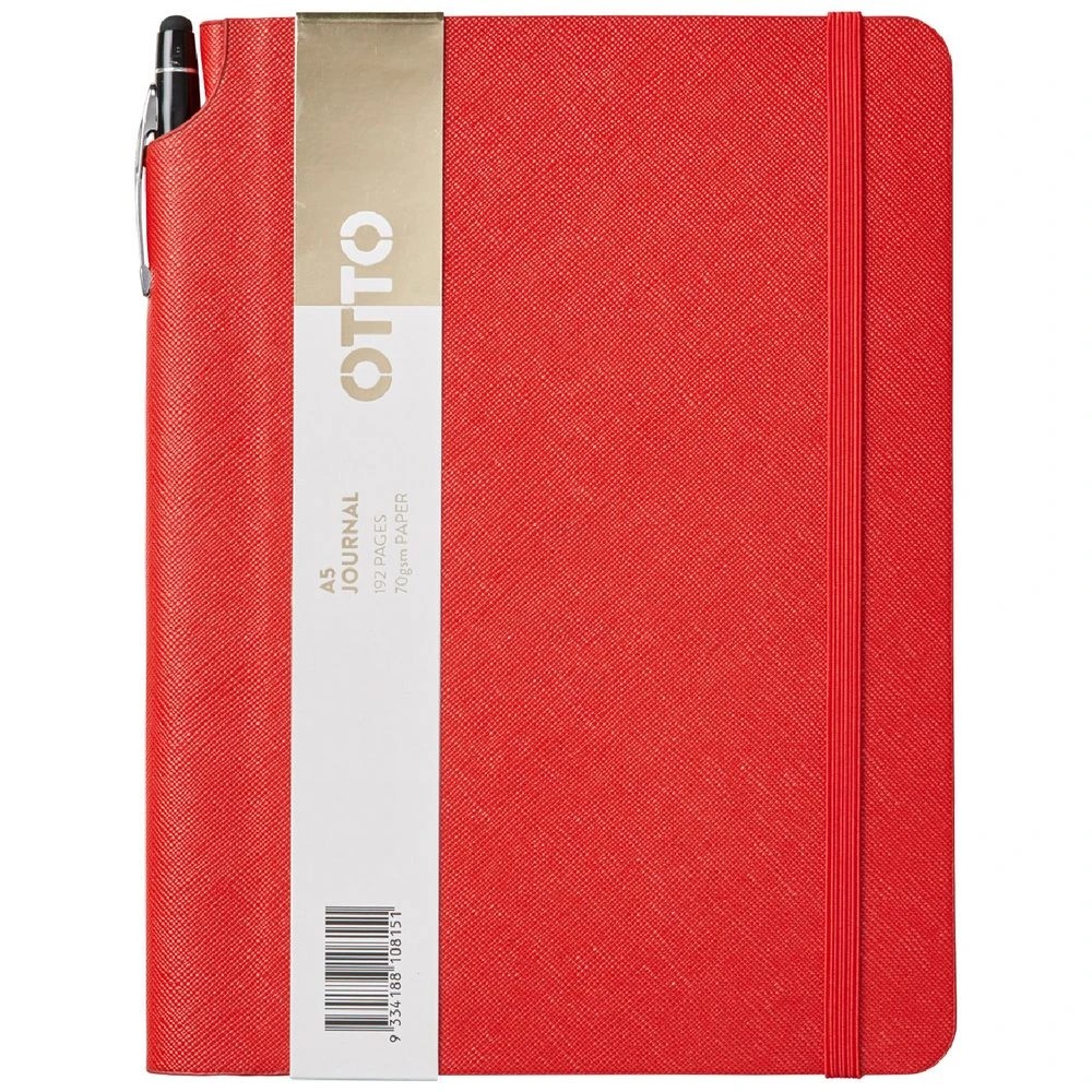1 Otto A5 Criss Cross Journal 192 Pages with Pen Red, 1 of 5