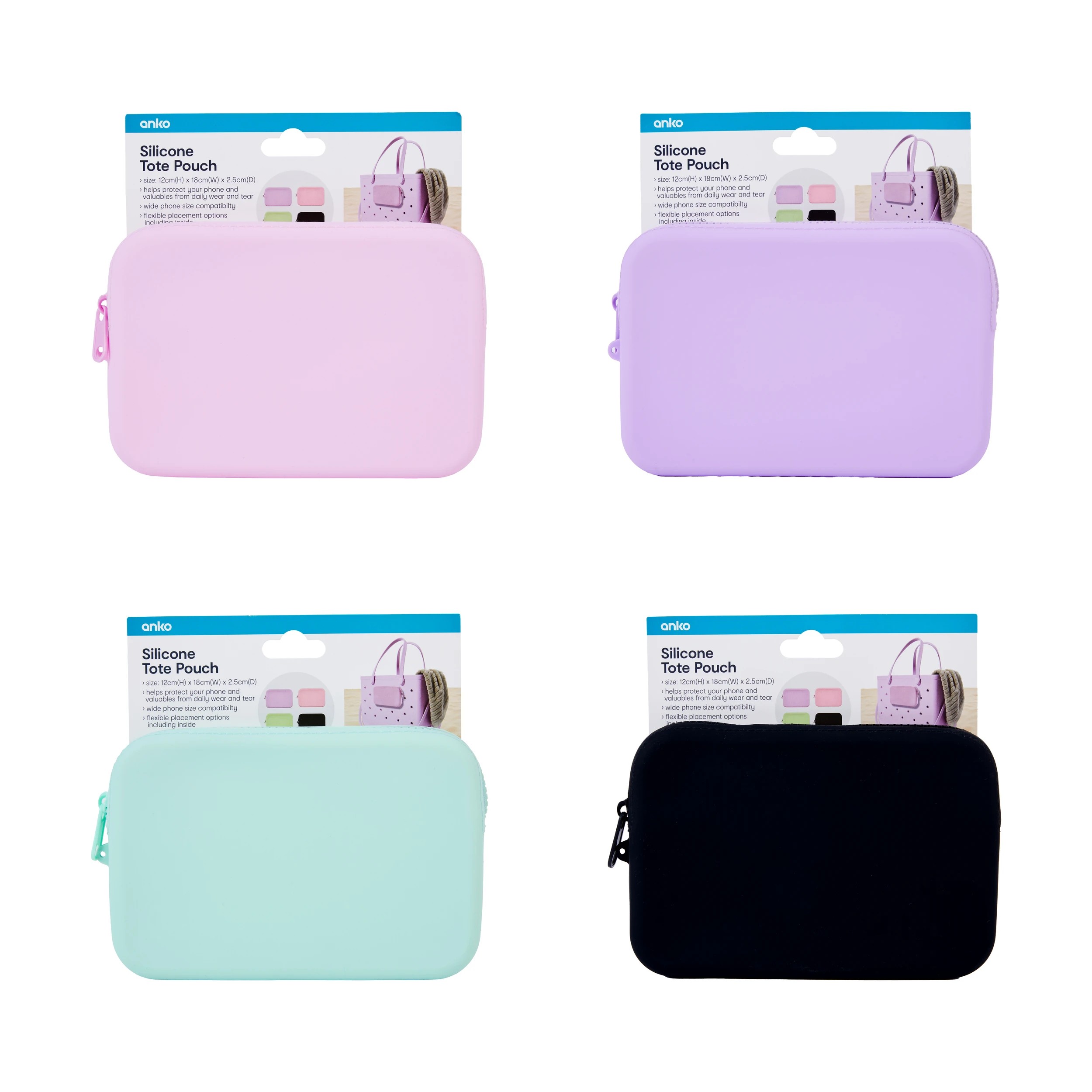 5 Silicone Tote Pouch - Assorted, 5 of 6