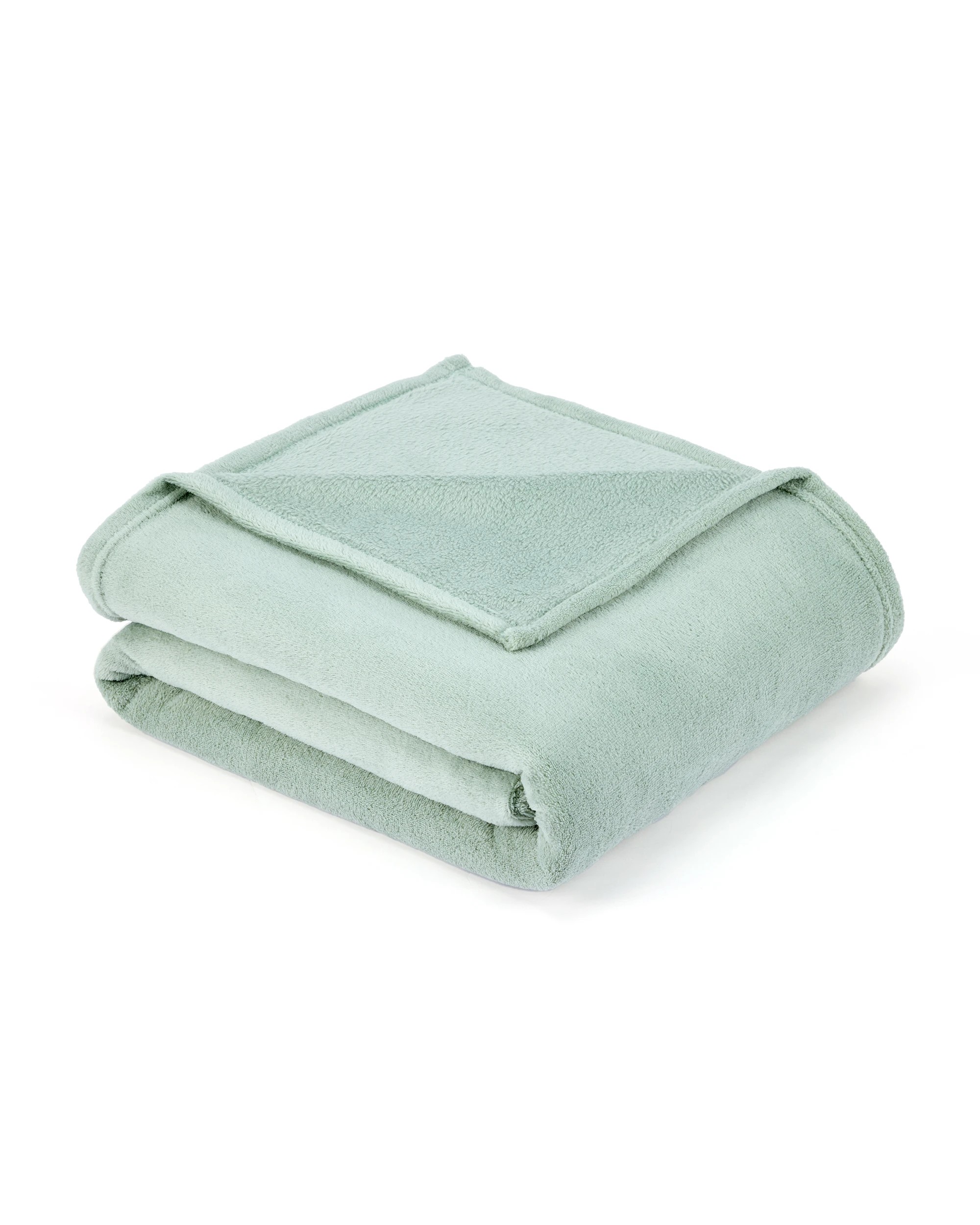 1 Soft Fleece Blanket - Queen/King Bed, Sage, 1 of 5