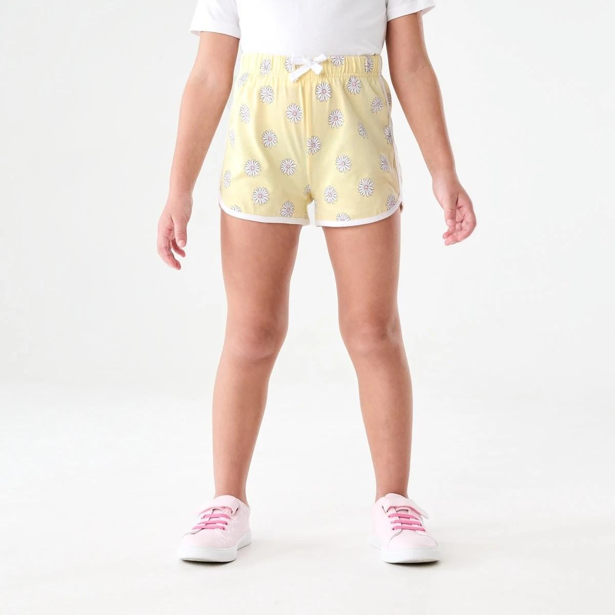 1 Print Jersey Shorts BLOOMING DAISIES BUTTER CREAM, 1 of 6