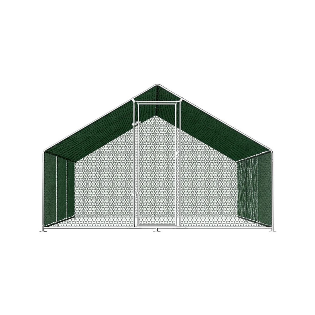 3 i.Pet Chicken Coop Cage 3x6x2m Galvanised Steel w/Oxford Canopy - Silver, 3 of 7